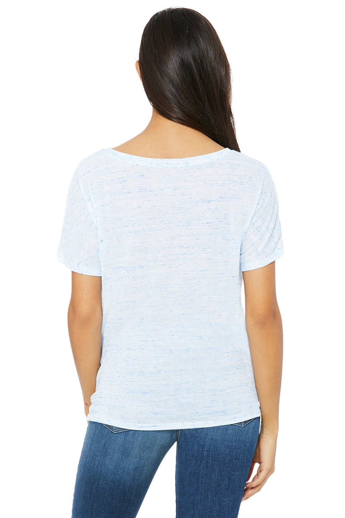 Bella Canvas Ladies Slouchy V-Neck T-Shirt, Blue Marble