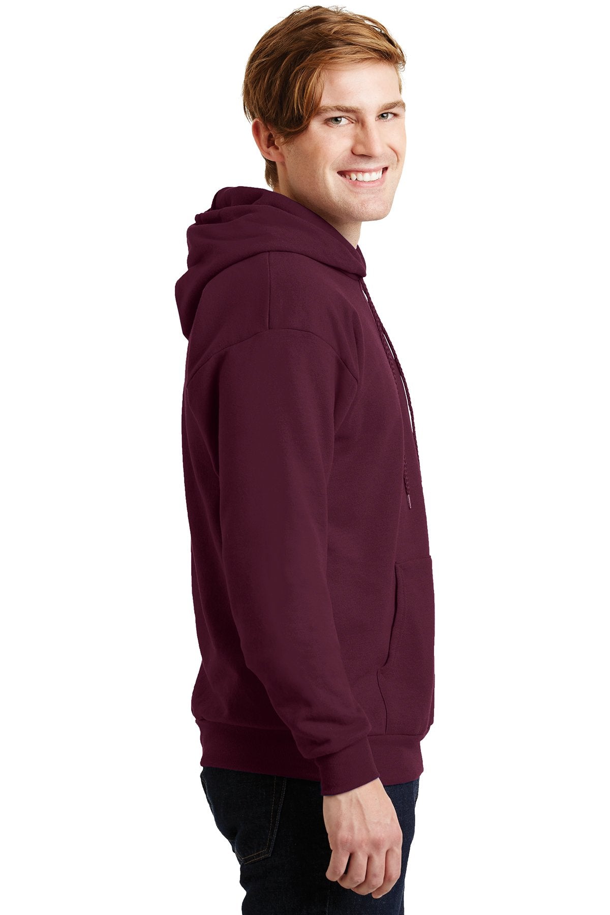 Hanes Ecosmart Pullover Hooded Sweatshirt P170 Maroon