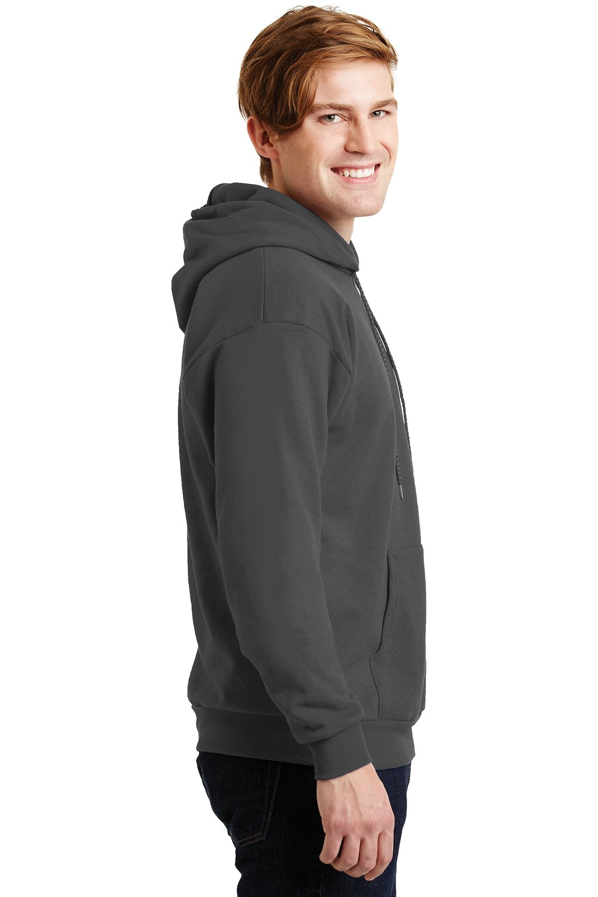 Hanes Ecosmart Pullover Hooded Sweatshirt P170 Smoke Grey