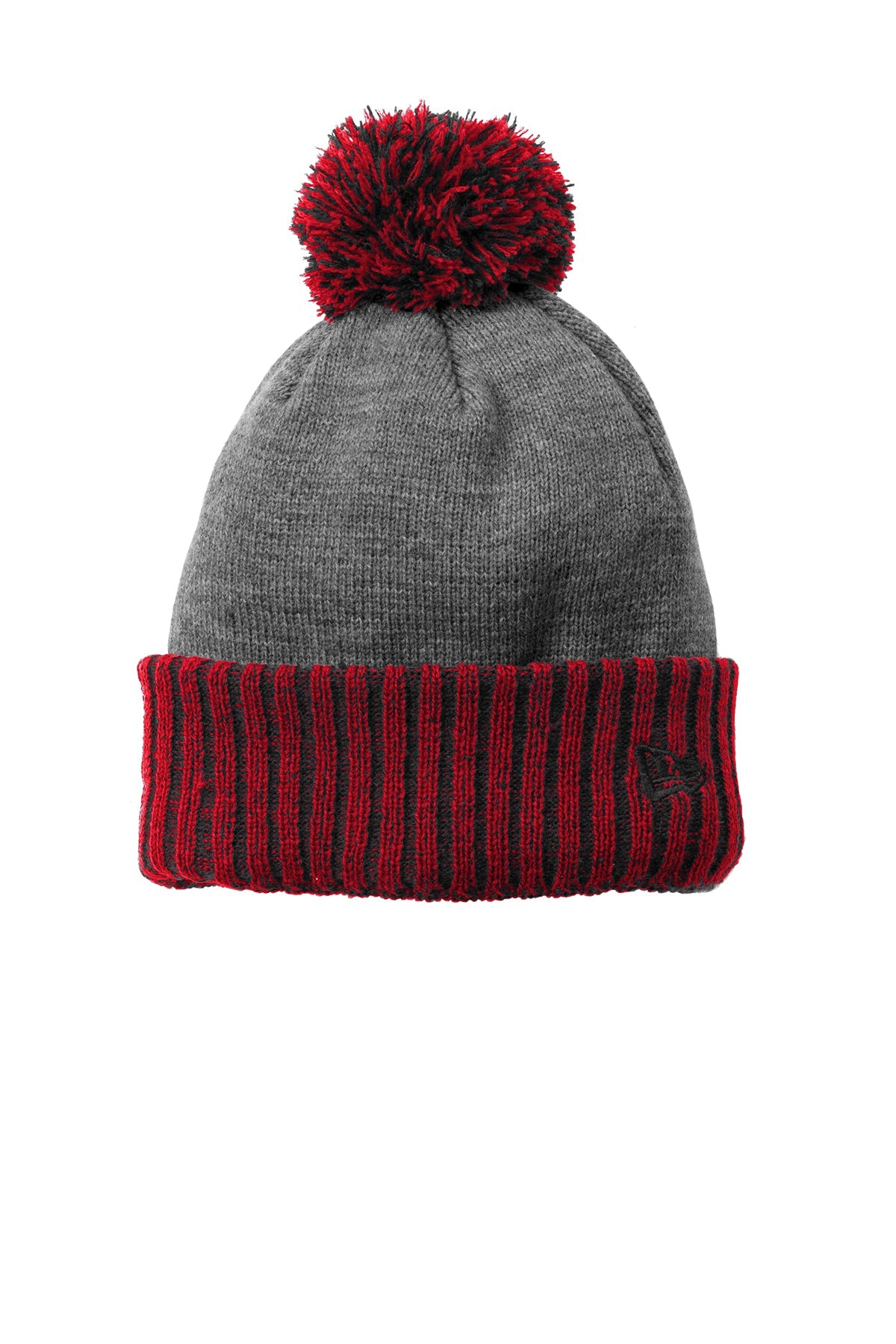 new era colorblock cuffed beanie ne904 scarlet heather grey