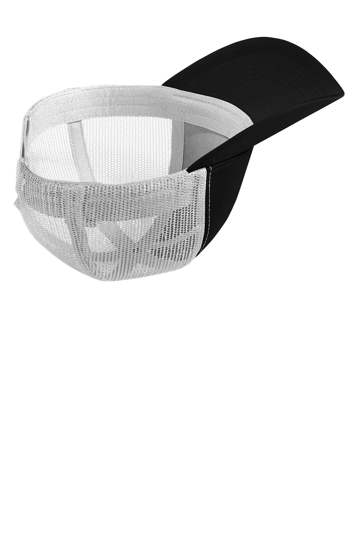 Sport-Tek PosiCharge Competitor Customized Mesh Back Caps, Black/ White