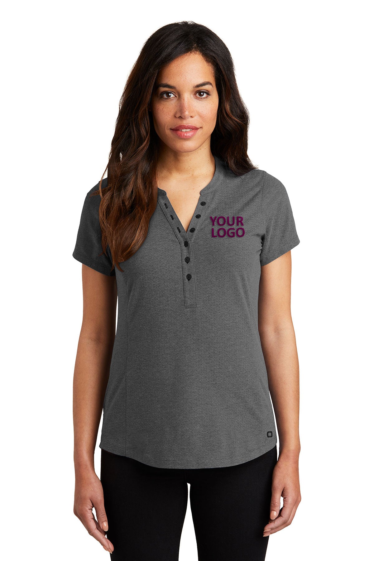 OGIO Blacktop Heather LOG136 polo shirts with custom logo