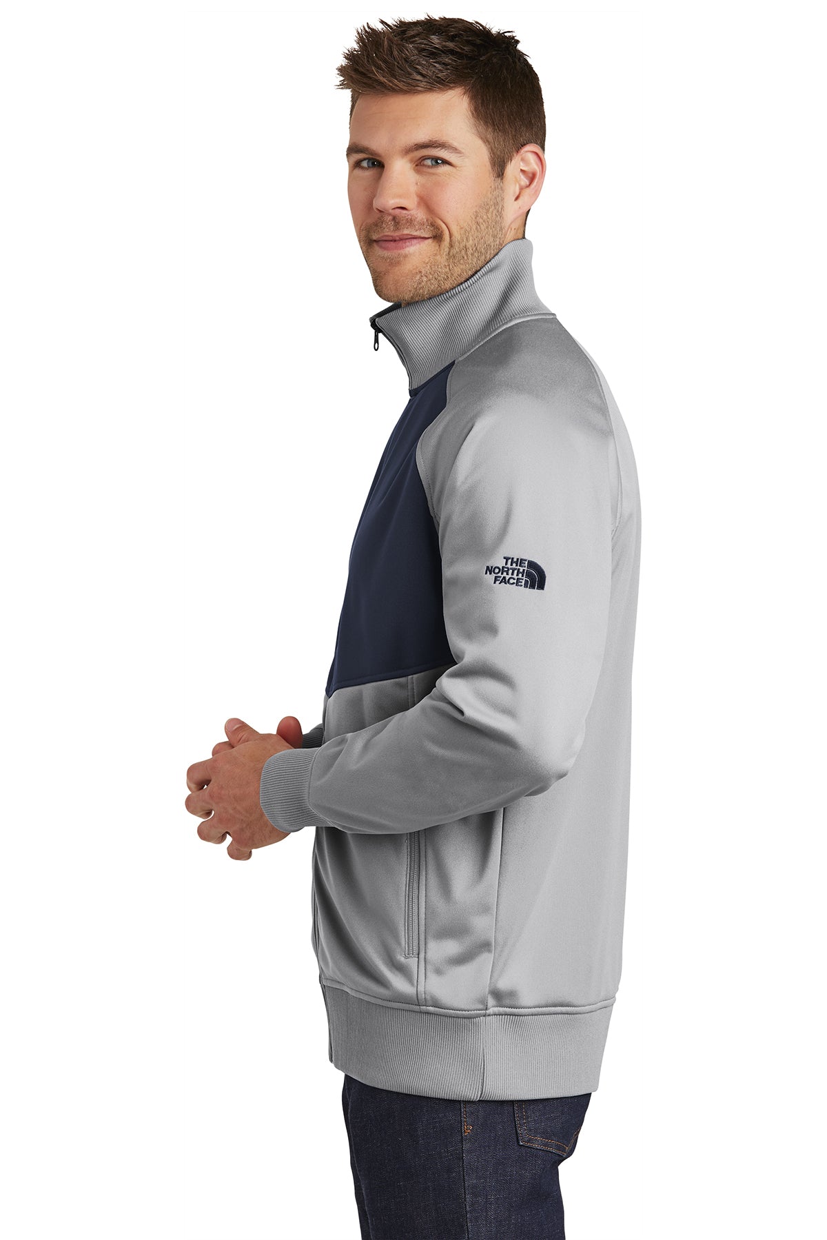 The North Face Tech FullZip Fleece Jacket Mid Grey/ Urban Navy