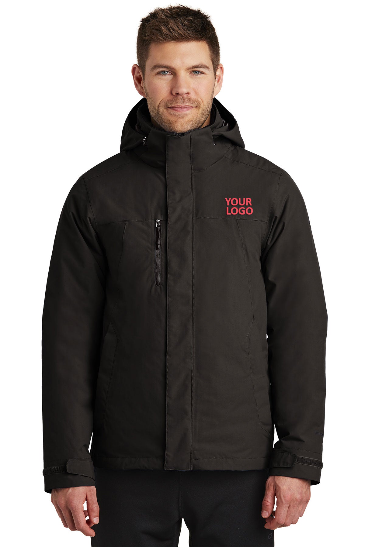 The North Face TNF Black/ TNF Black NF0A3VHR company jackets with logo