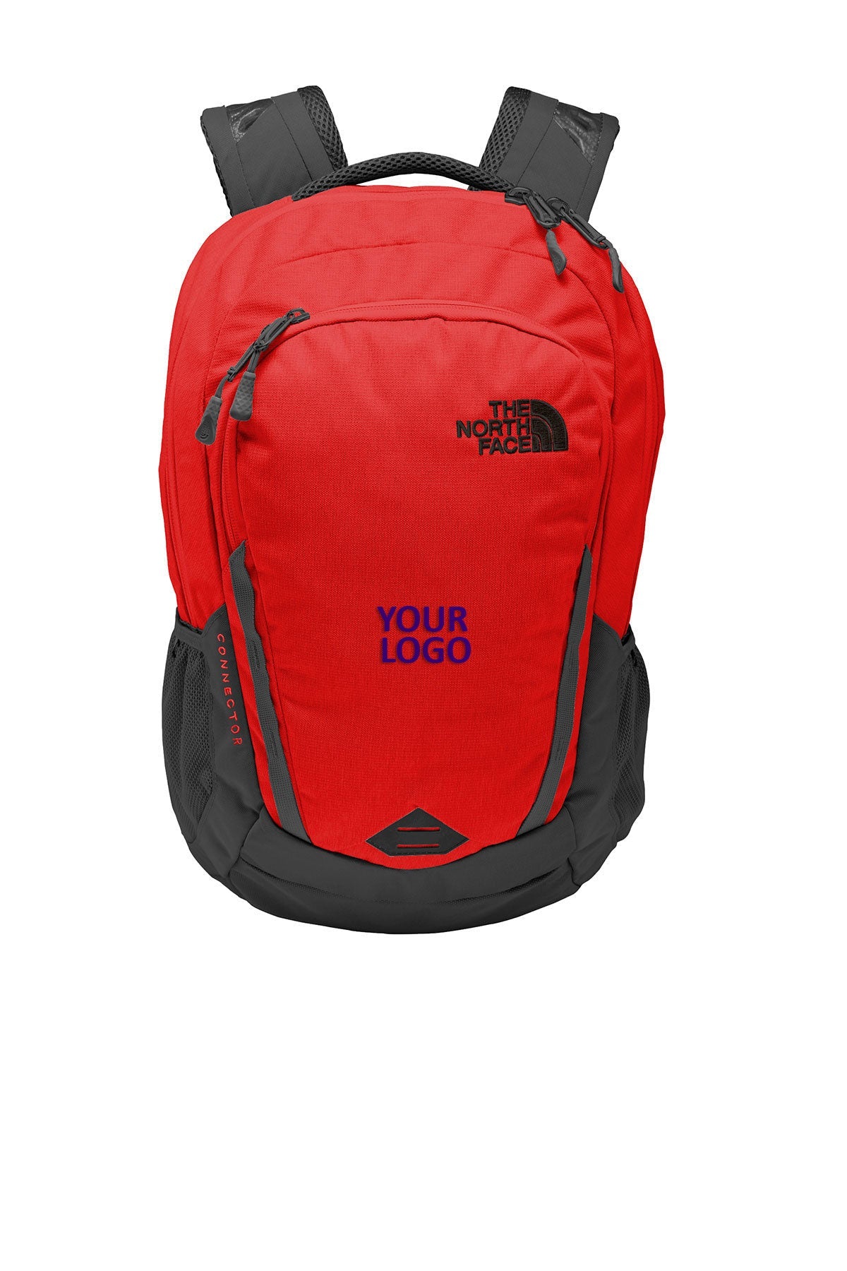 north face black and red backpack Branded Groundwork Dark Grey Heather/Red free storage Custom North Face Connector Backpack