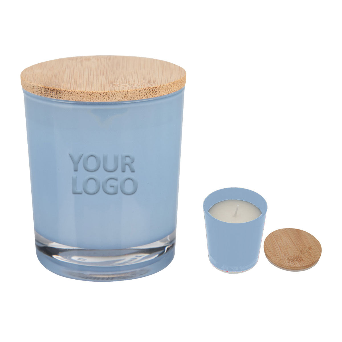 Bamboo Soy Candle, Light Blue