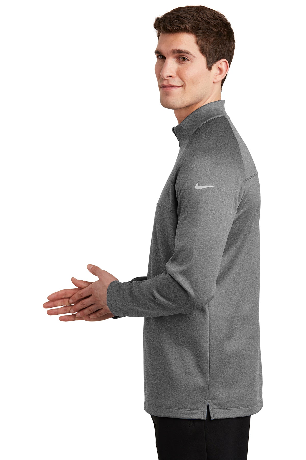 Nike ThermaFIT Custom Fleece Quarter Zips, Dark Grey Heather