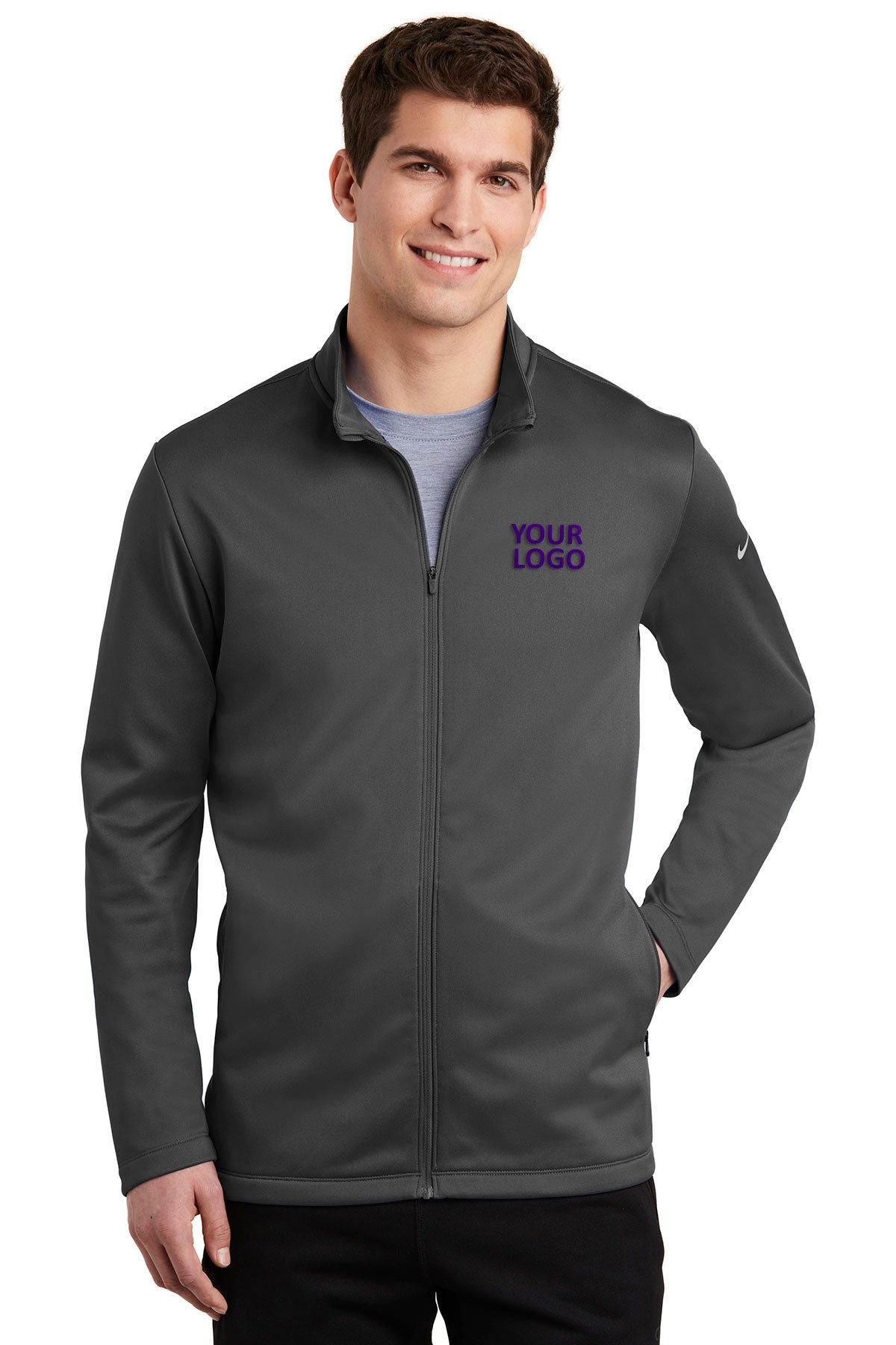 Nike Anthracite NKAH6418 embroidered jackets for business