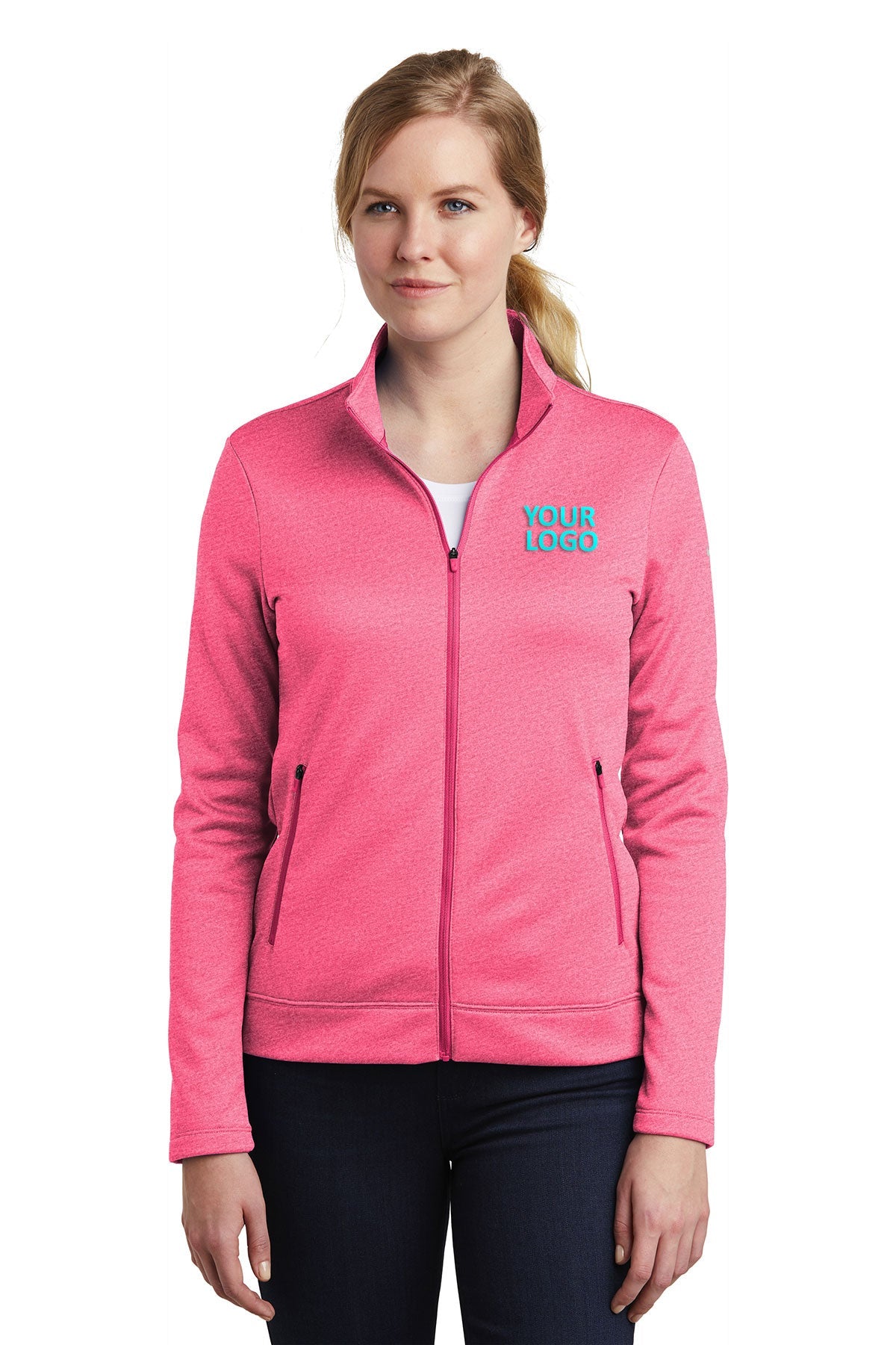 Nike Vivid Pink Heather NKAH6260 embroidered jackets for business