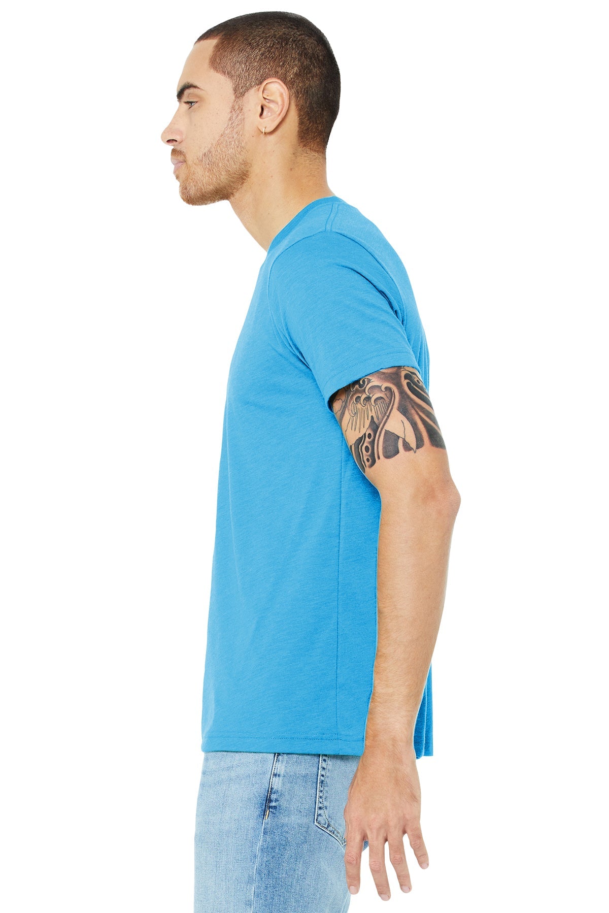 bella + canvas unisex triblend short sleeve t-shirt 3413c aqua triblend