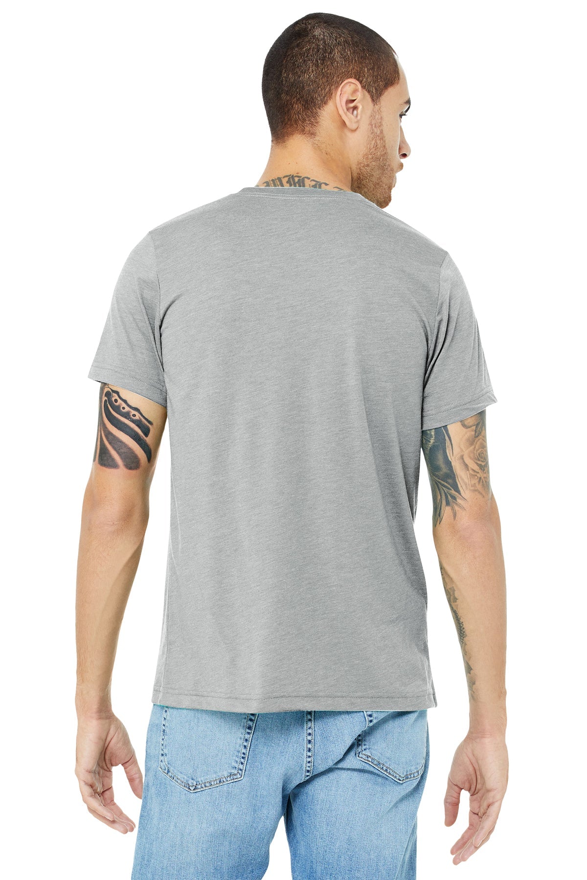 bella + canvas unisex triblend short sleeve t-shirt 3413c ath grey trblnd