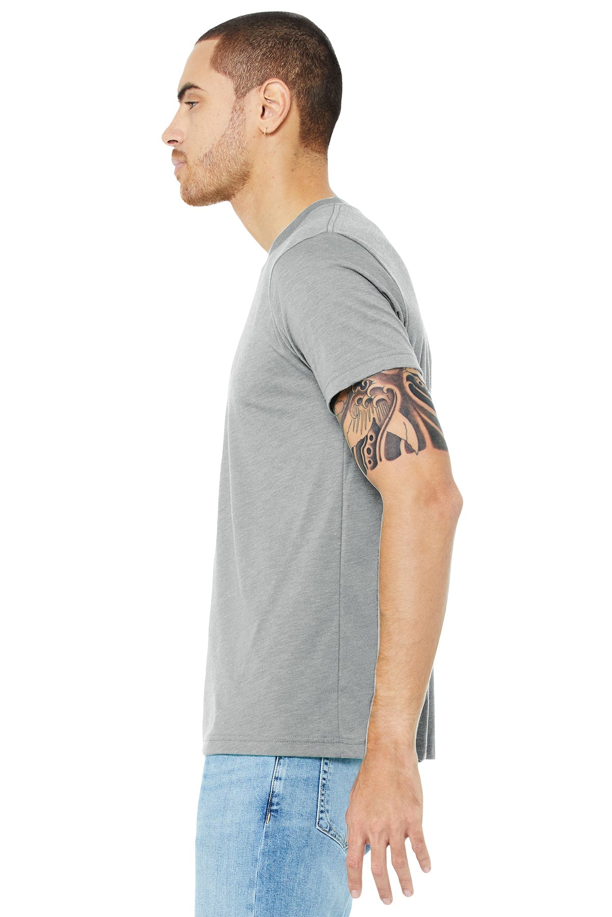 bella + canvas unisex triblend short sleeve t-shirt 3413c ath grey trblnd
