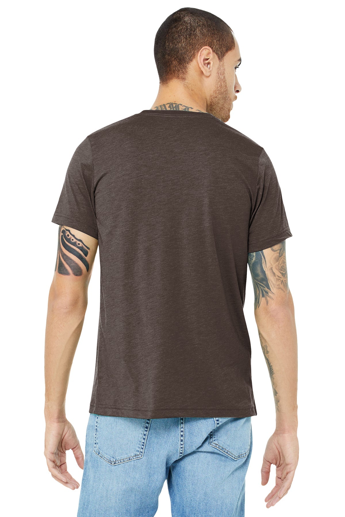 bella + canvas unisex triblend short sleeve t-shirt 3413c brown triblend