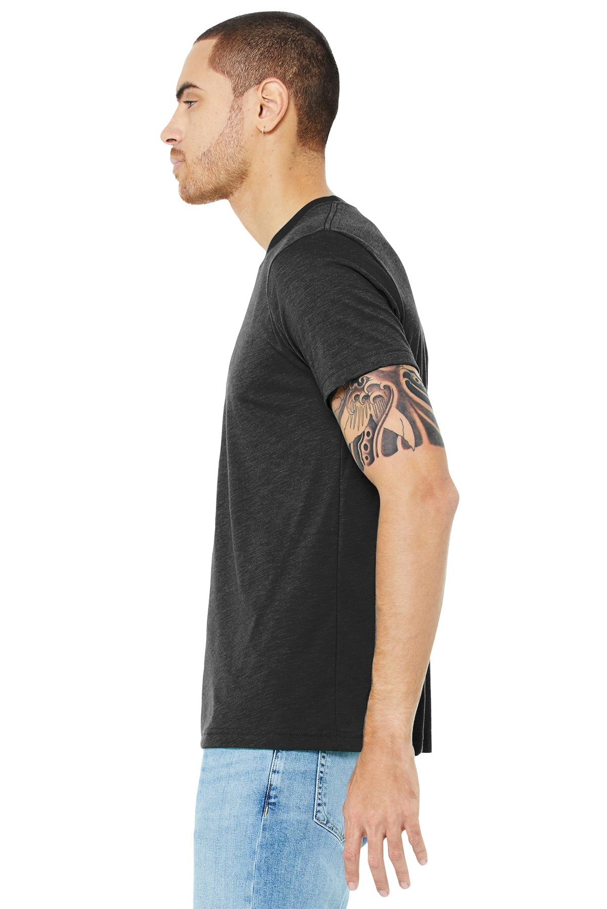 bella + canvas unisex triblend short sleeve t-shirt 3413c char-black trib