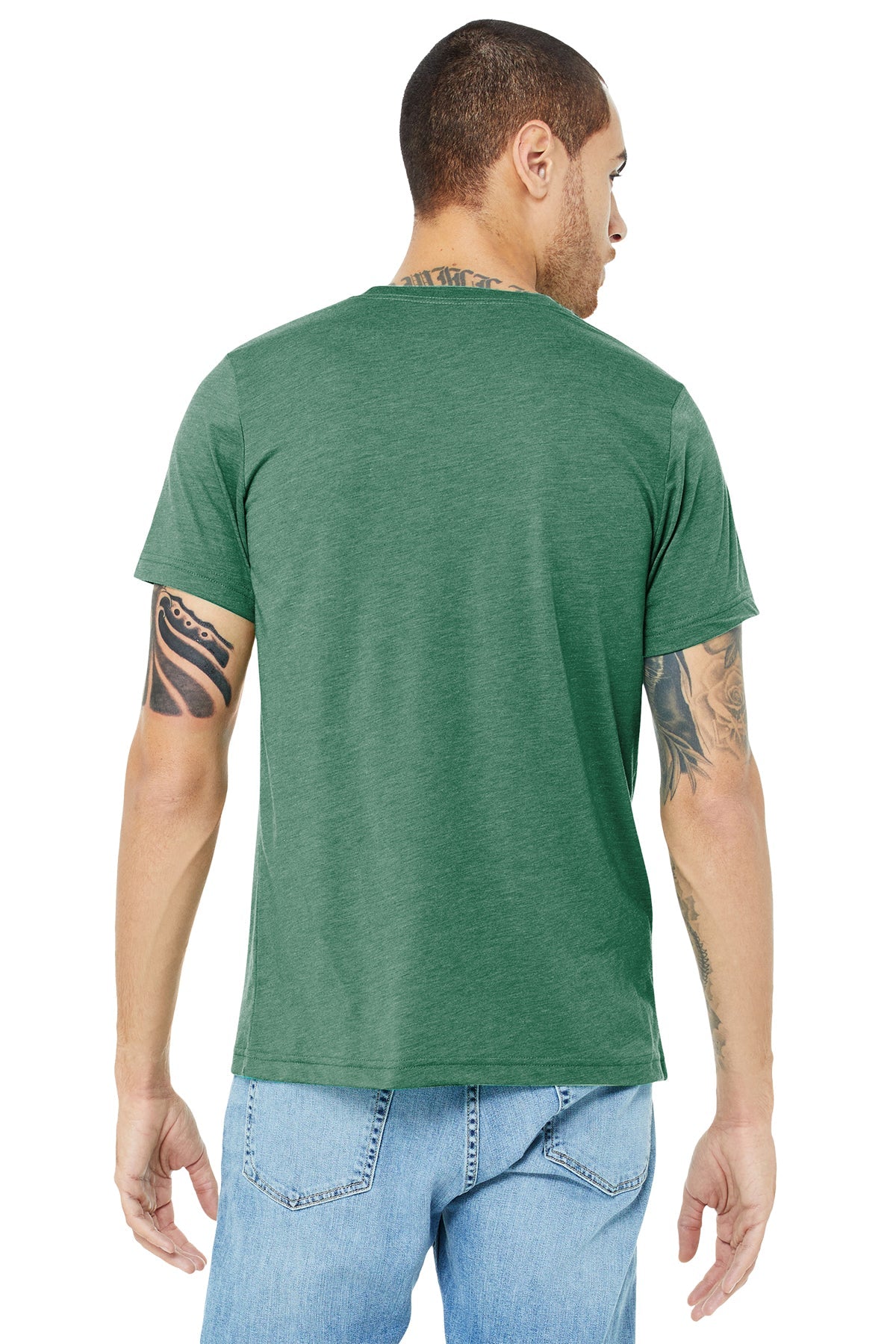 bella + canvas unisex triblend short sleeve t-shirt 3413c grass grn trblnd