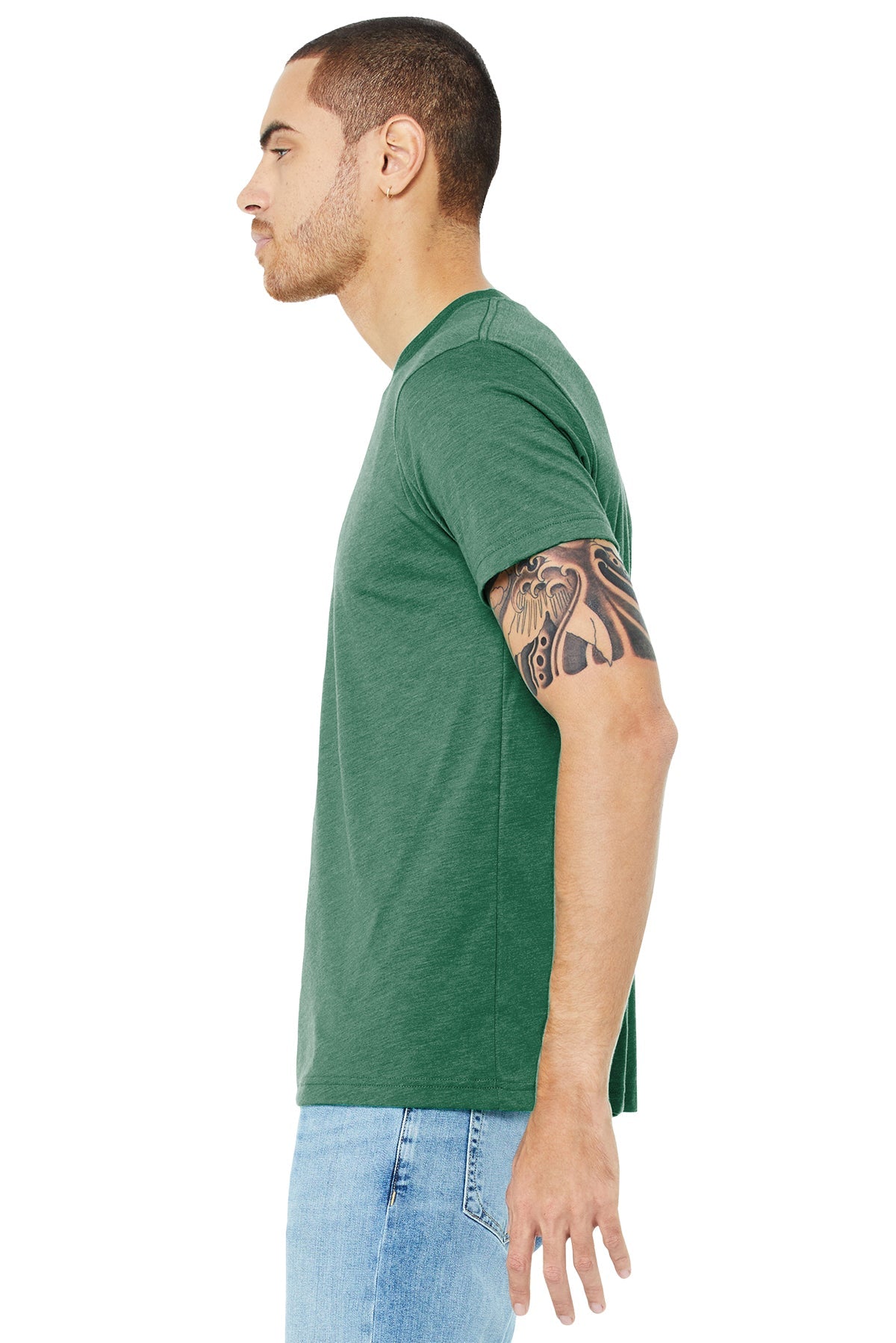 bella + canvas unisex triblend short sleeve t-shirt 3413c grass grn trblnd