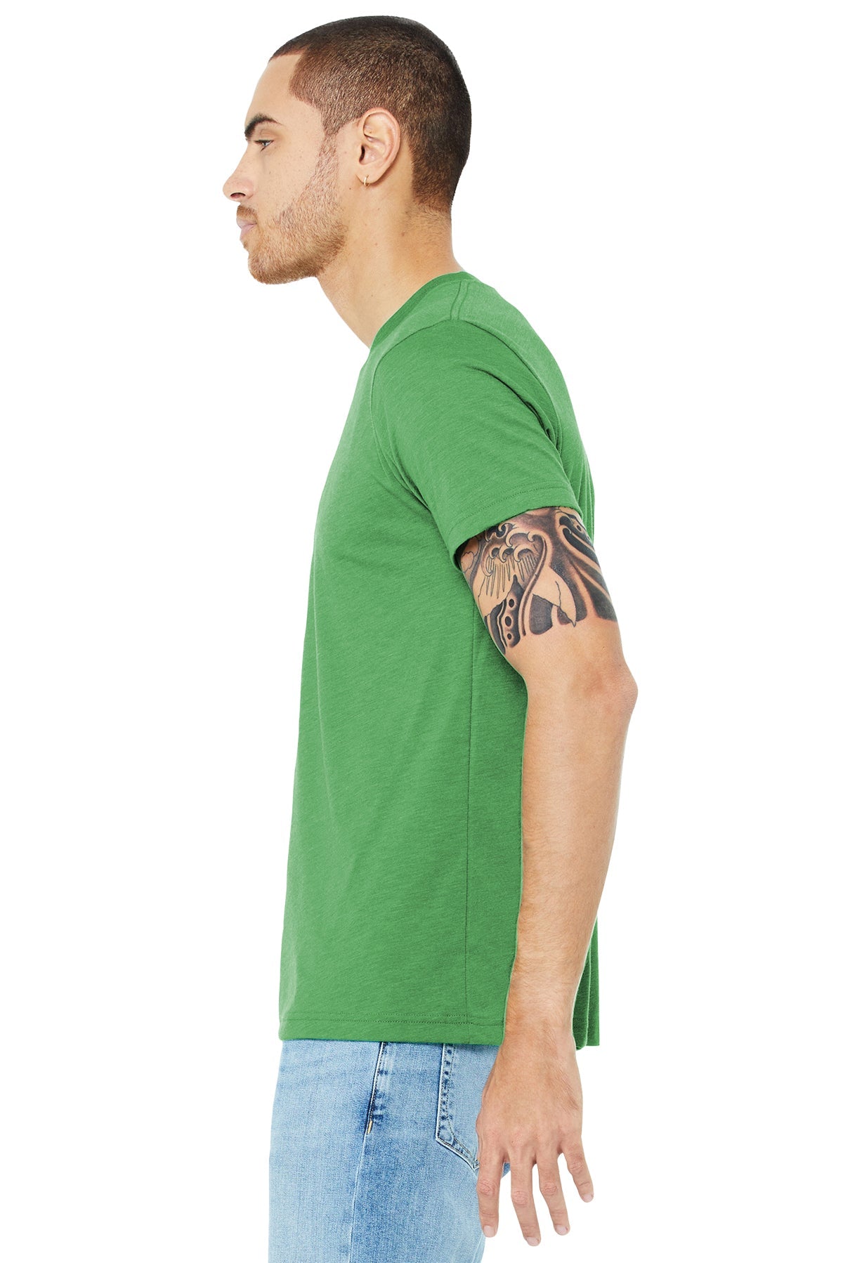 bella + canvas unisex triblend short sleeve t-shirt 3413c green triblend
