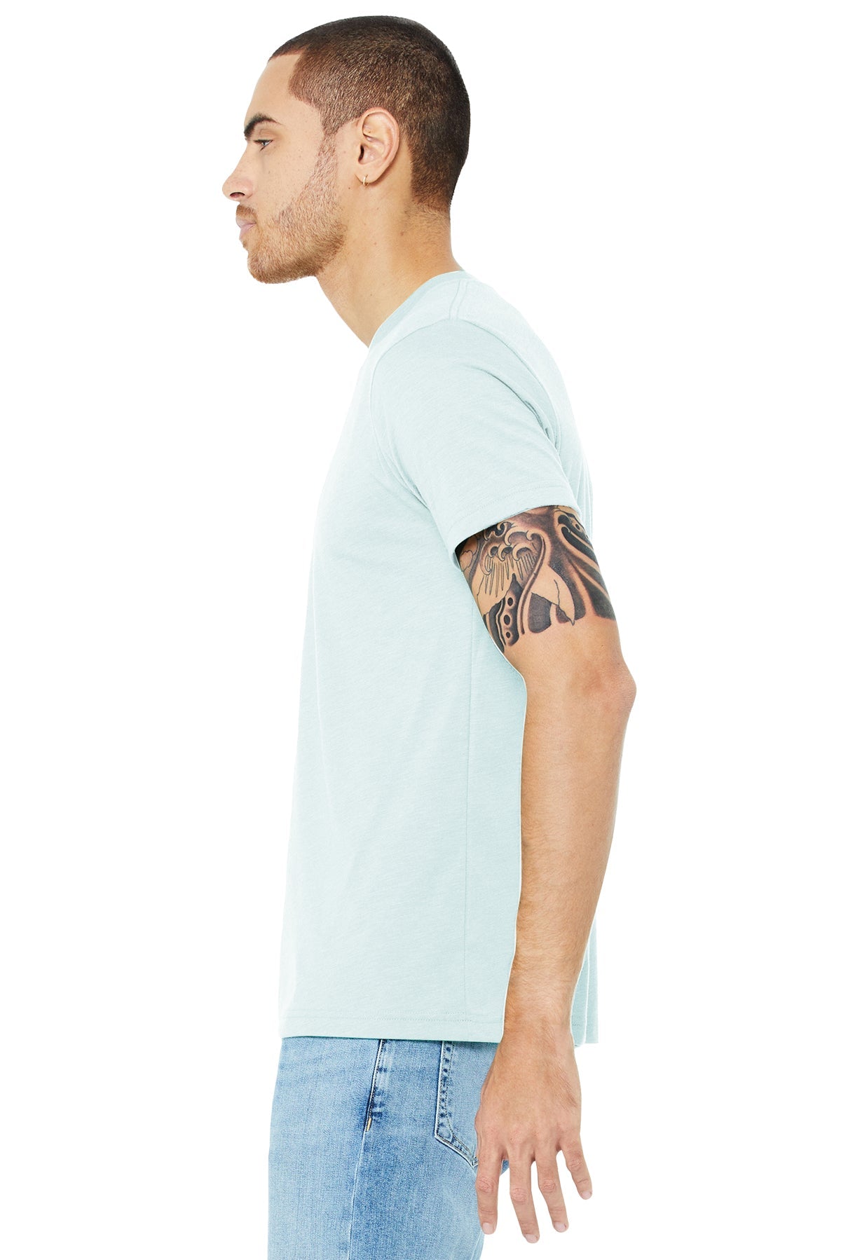 bella + canvas unisex triblend short sleeve t-shirt 3413c ice blue triblnd