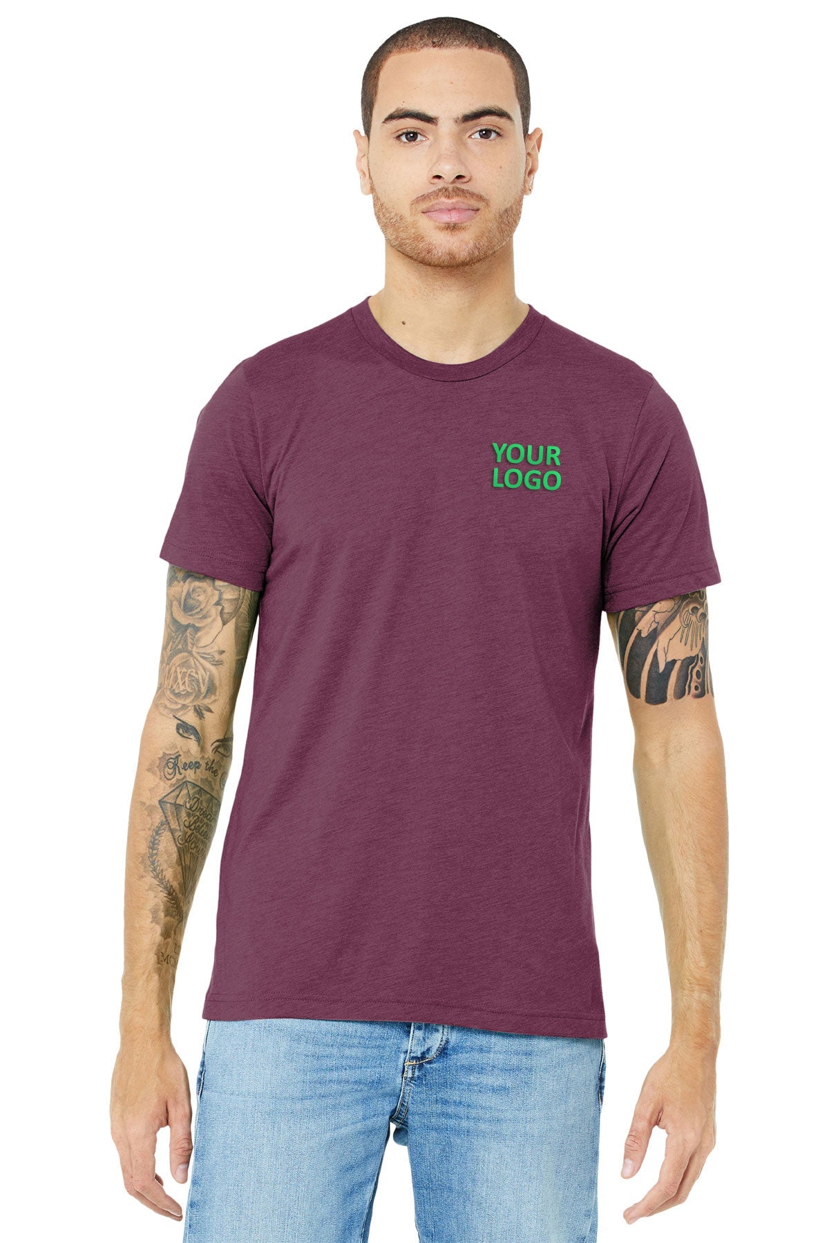 bella + canvas unisex triblend short sleeve t-shirt 3413c maroon triblend
