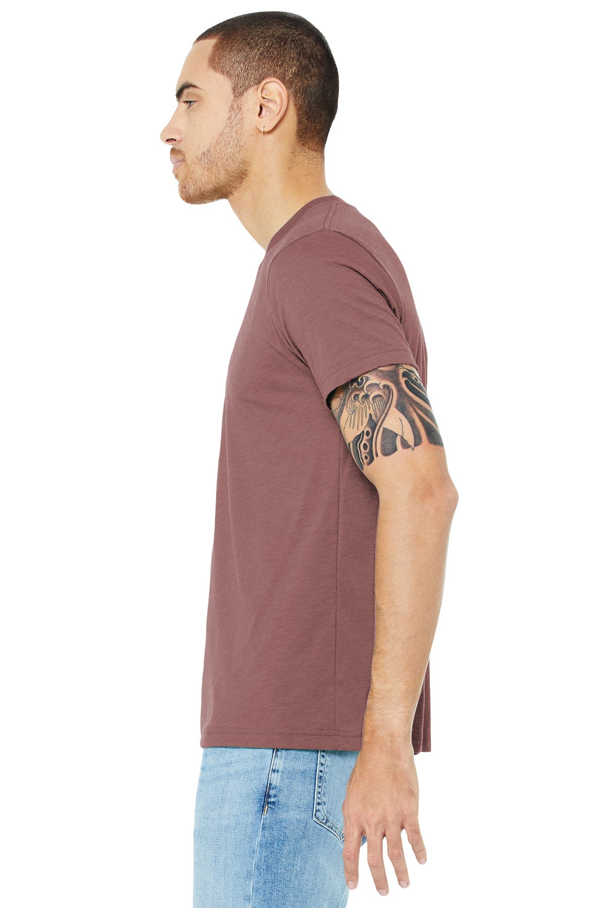 bella + canvas unisex triblend short sleeve t-shirt 3413c mauve triblend
