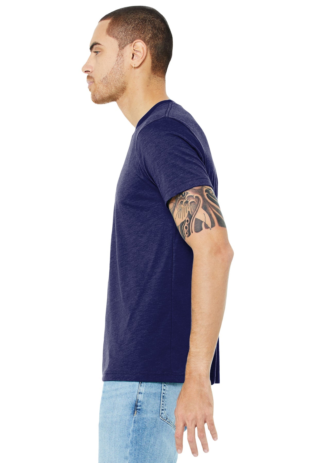 bella + canvas unisex triblend short sleeve t-shirt 3413c navy triblend