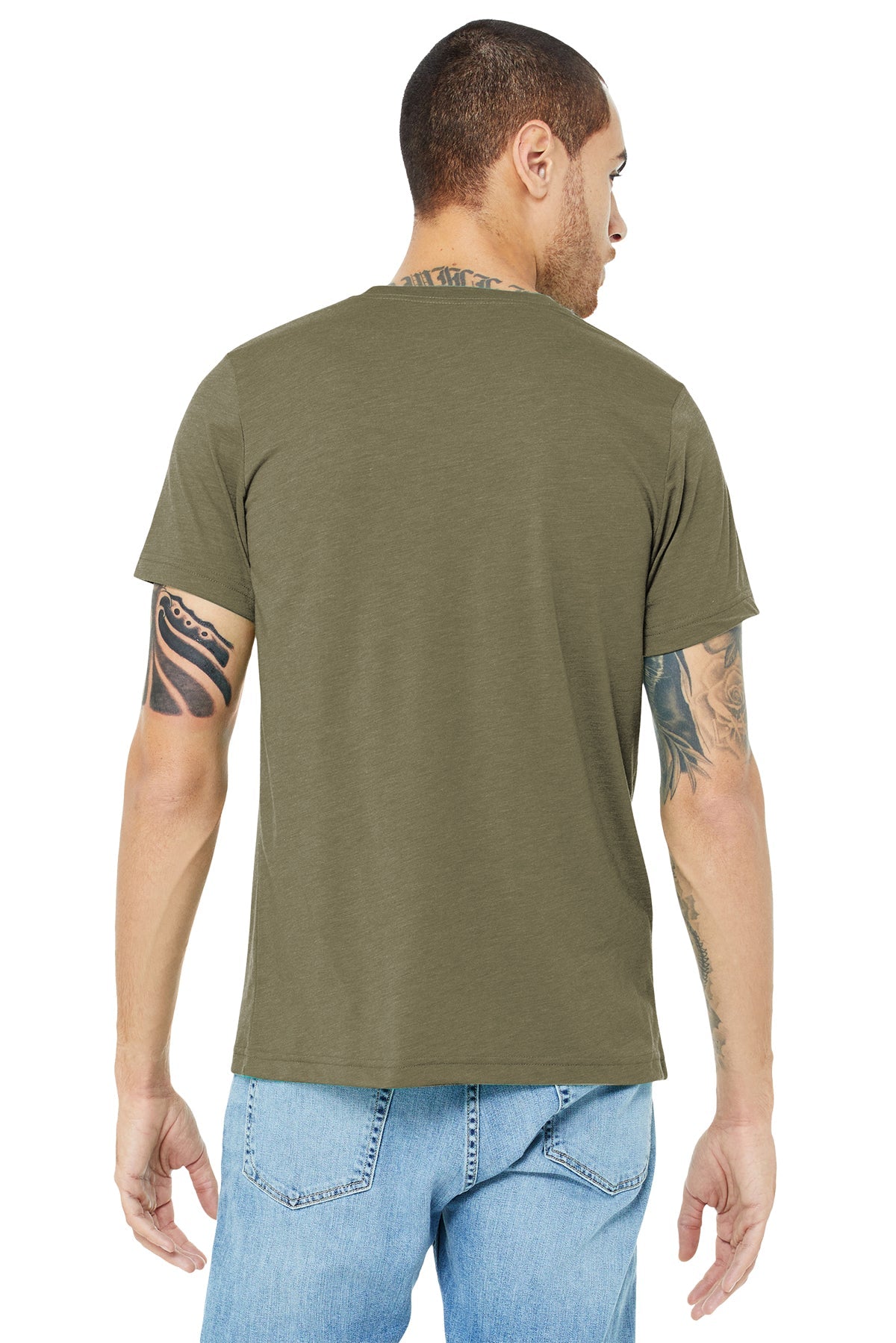 bella + canvas unisex triblend short sleeve t-shirt 3413c olive triblend