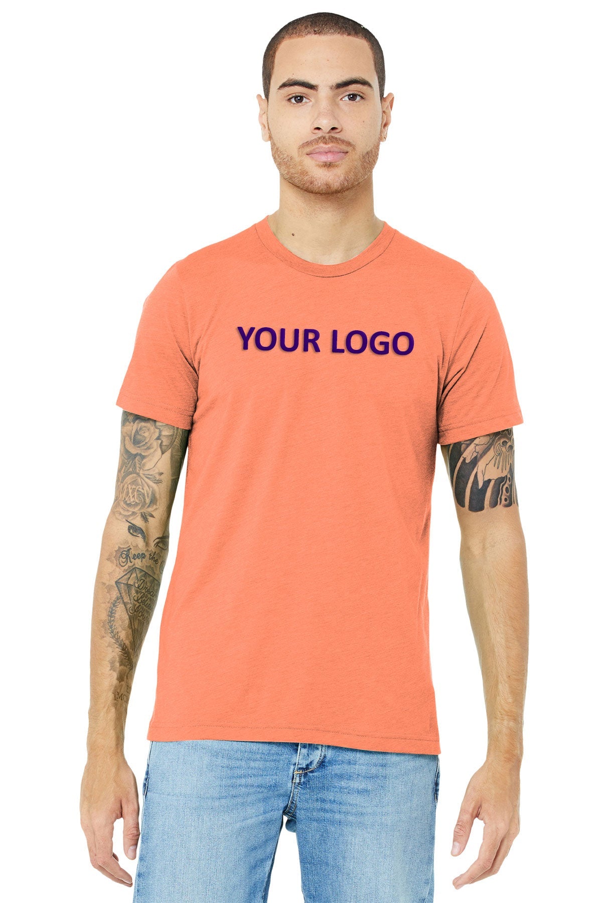 bella + canvas unisex triblend short sleeve t-shirt 3413c orange triblend