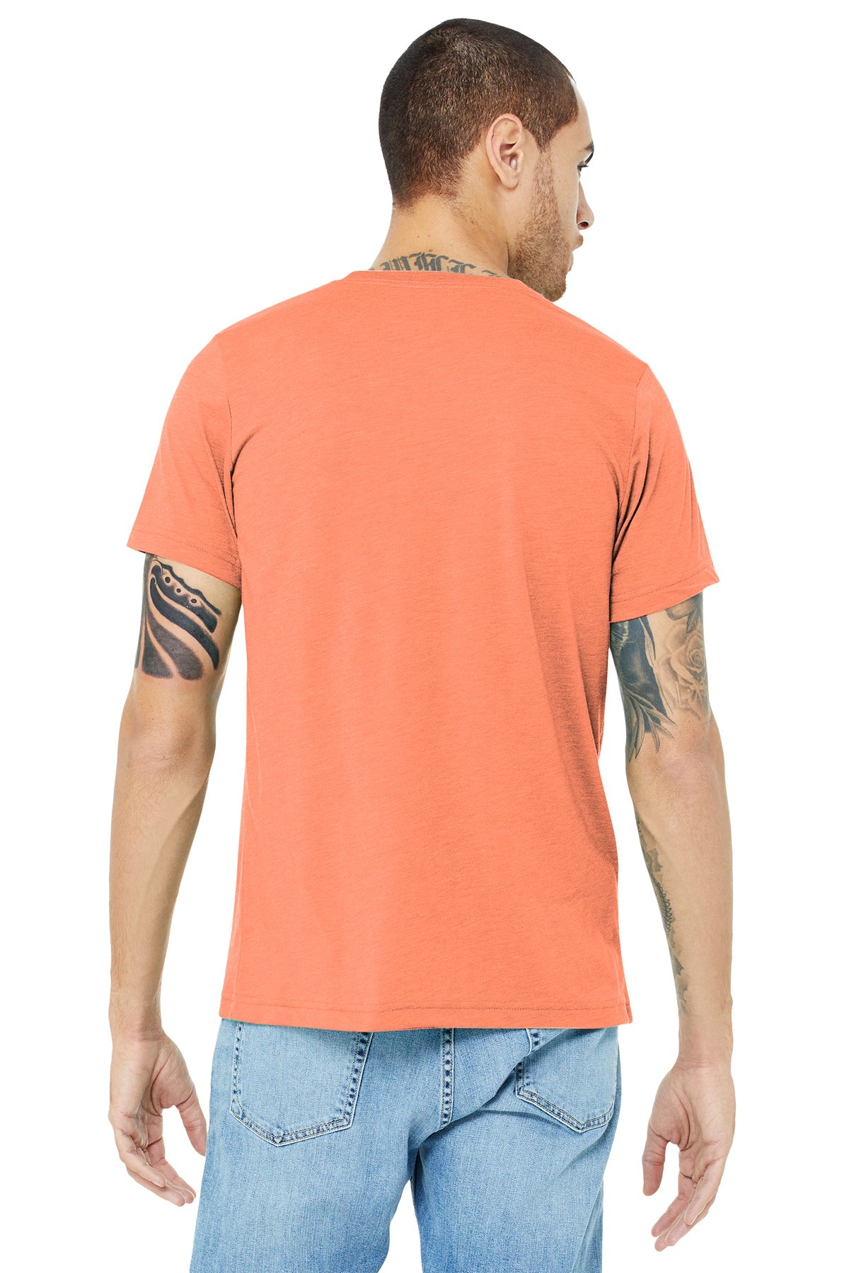 bella + canvas unisex triblend short sleeve t-shirt 3413c orange triblend