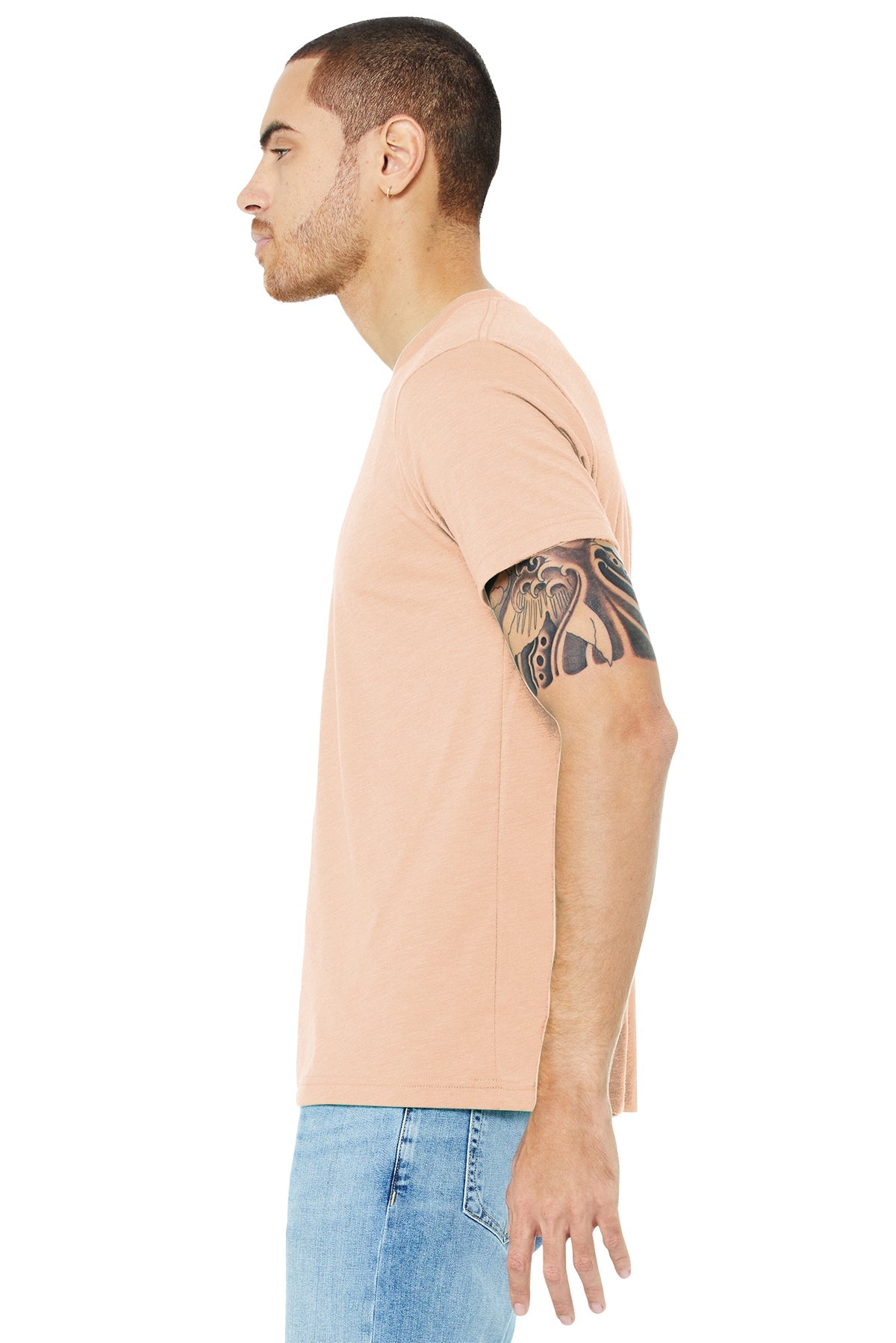 bella + canvas unisex triblend short sleeve t-shirt 3413c peach triblend