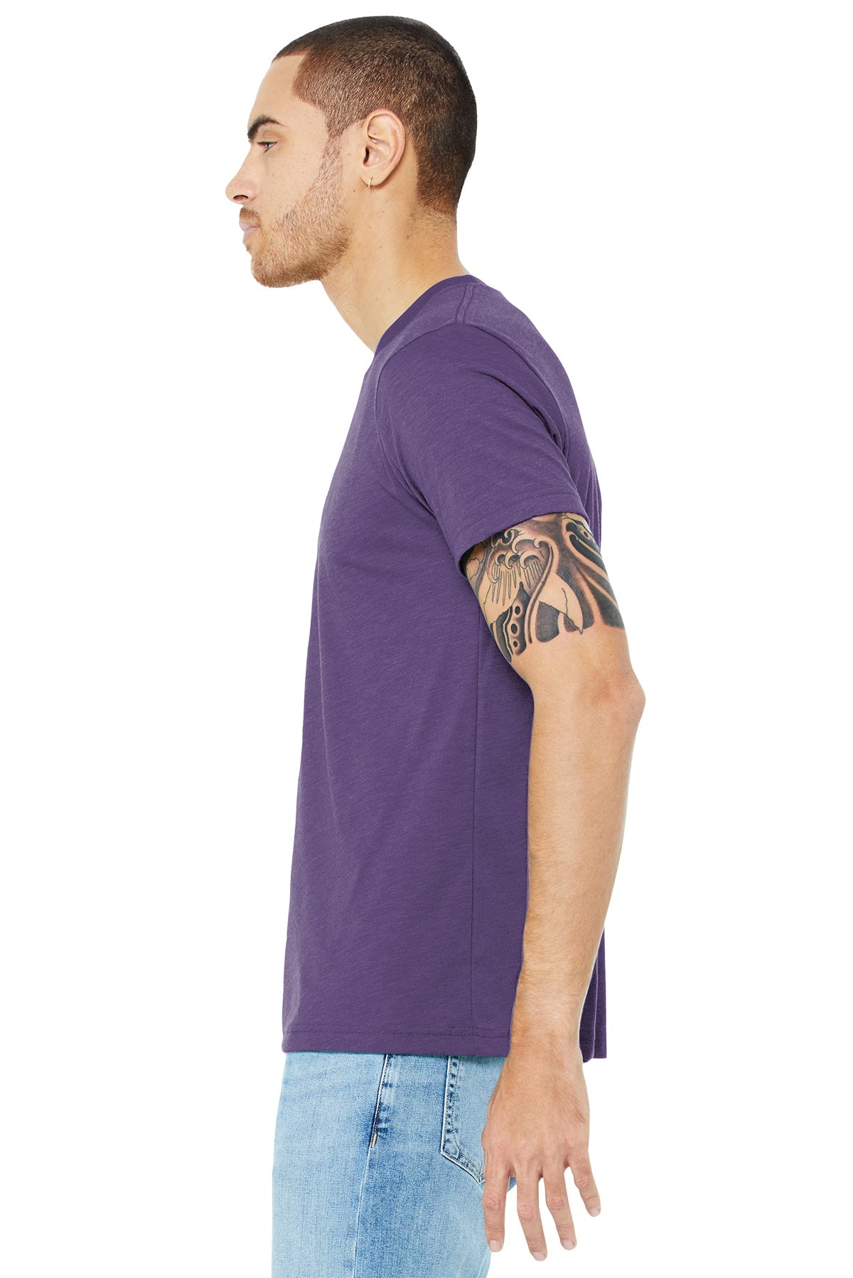 bella + canvas unisex triblend short sleeve t-shirt 3413c purple triblend