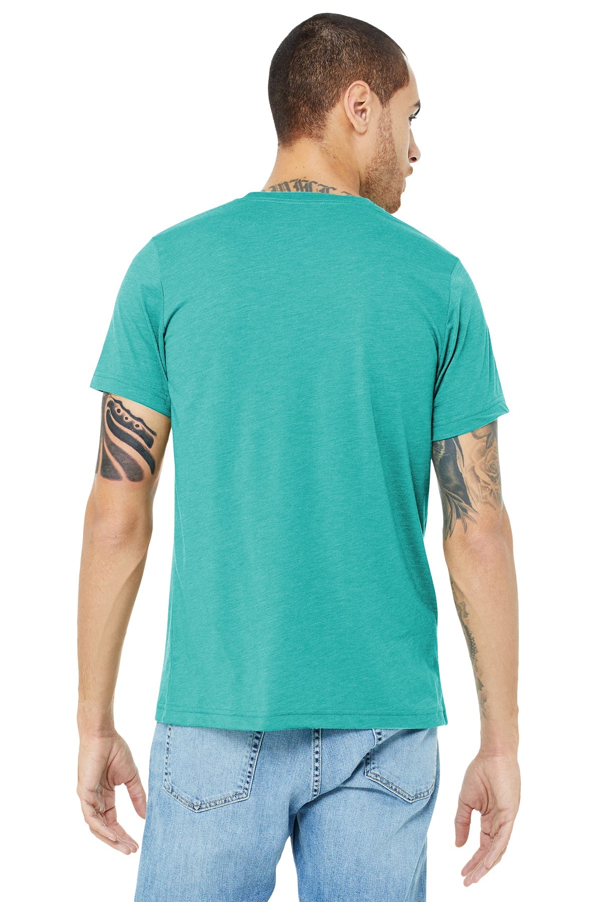bella + canvas unisex triblend short sleeve t-shirt 3413c sea green trblnd