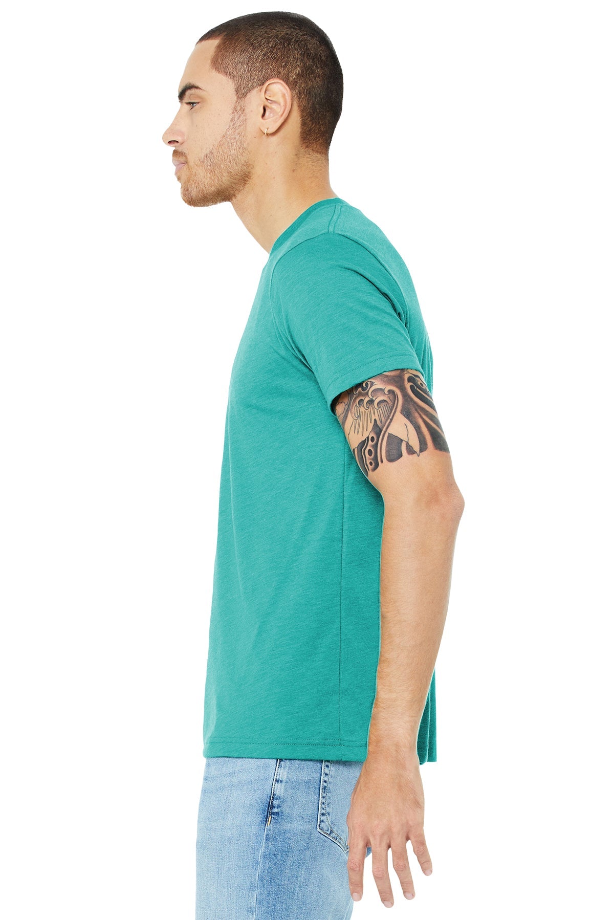 bella + canvas unisex triblend short sleeve t-shirt 3413c sea green trblnd