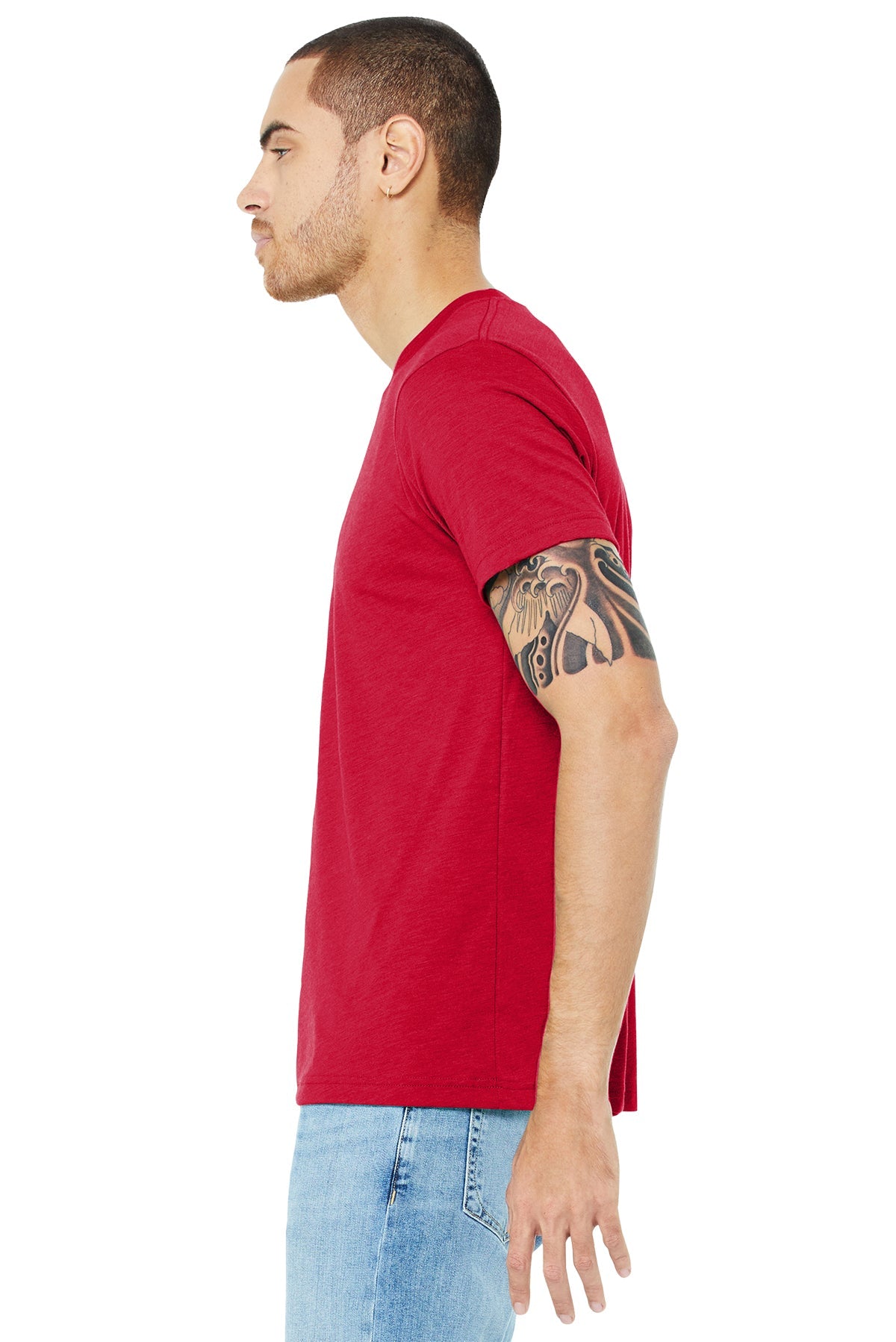 bella + canvas unisex triblend short sleeve t-shirt 3413c solid red tribln