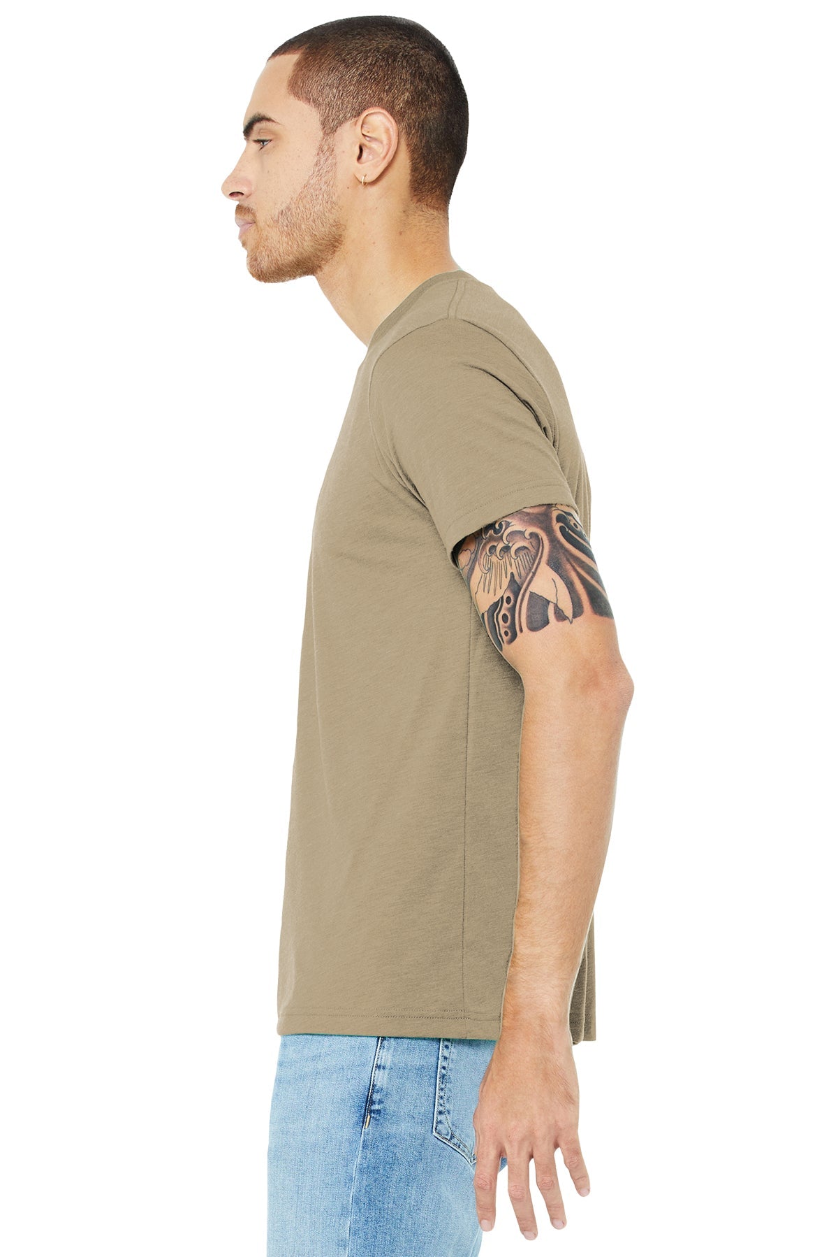 bella + canvas unisex triblend short sleeve t-shirt 3413c tan triblend