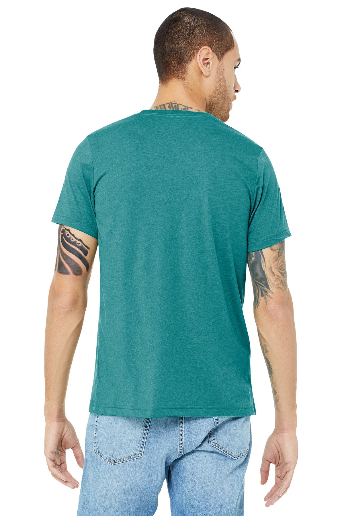 bella + canvas unisex triblend short sleeve t-shirt 3413c teal triblend
