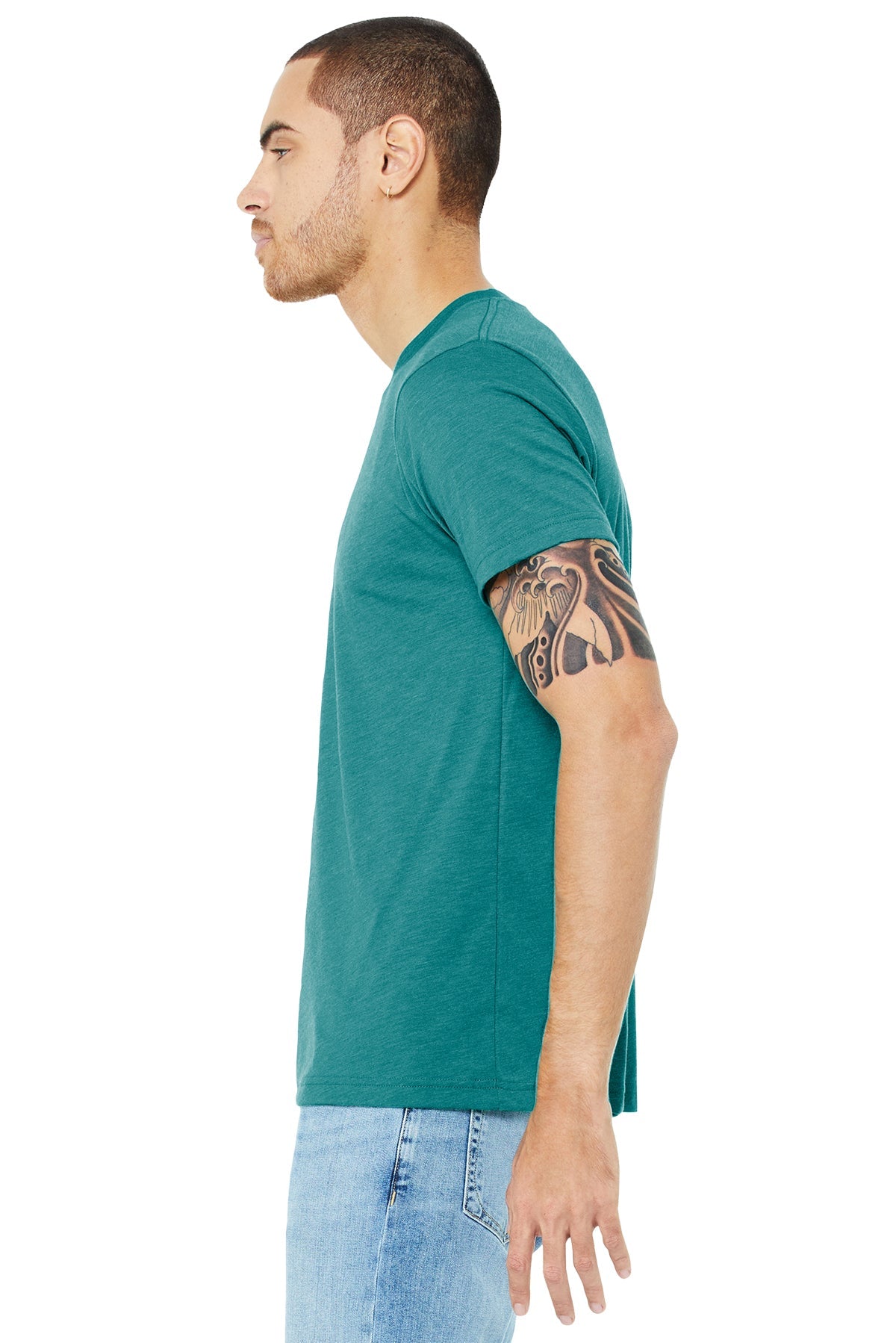 bella + canvas unisex triblend short sleeve t-shirt 3413c teal triblend