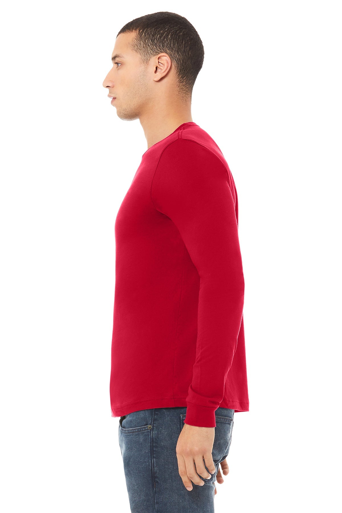 bella + canvas unisex jersey long sleeve t-shirt 3501 red