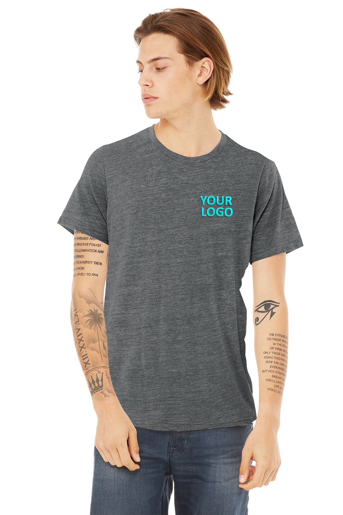 bella + canvas unisex poly-cotton short sleeve t-shirt 3650 asphalt slub