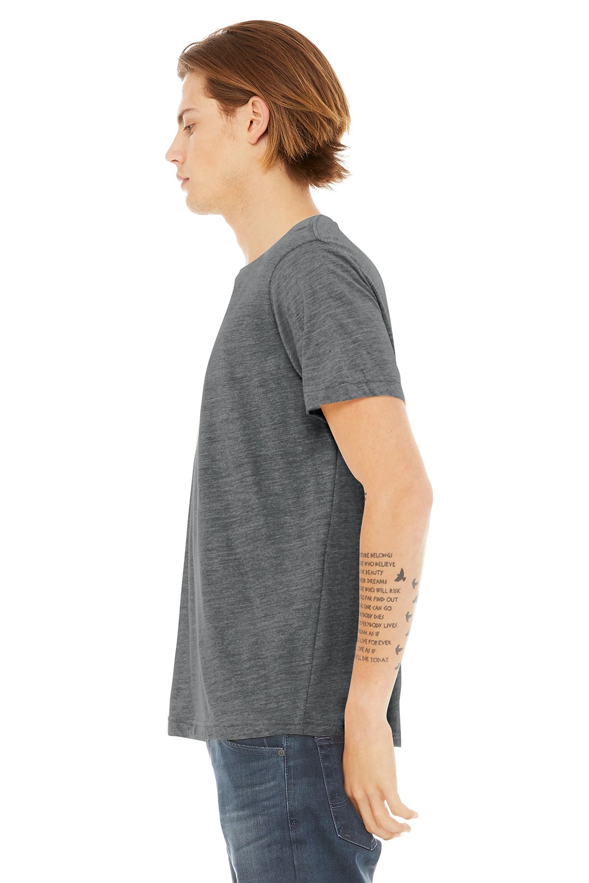 bella + canvas unisex poly-cotton short sleeve t-shirt 3650 asphalt slub