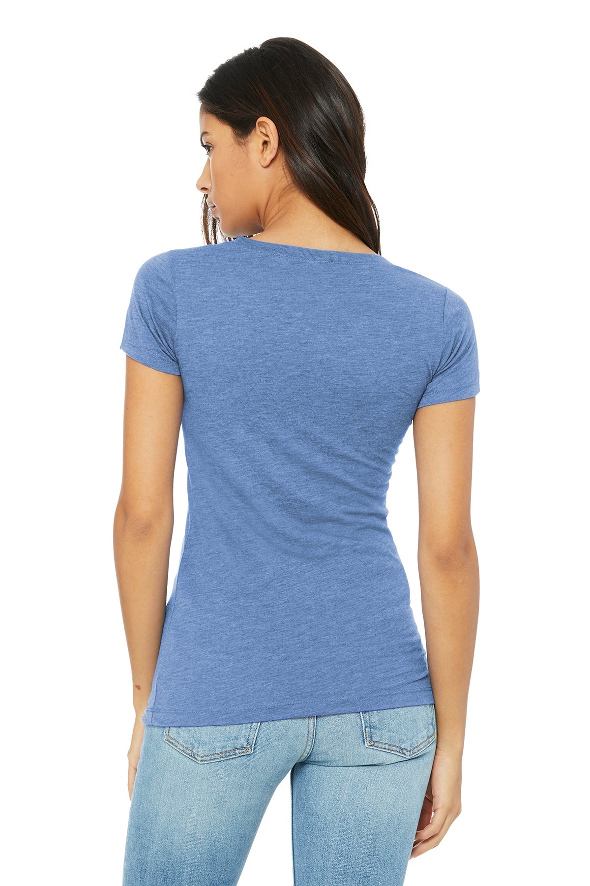 bella + canvas ladies triblend short sleeve t-shirt b8413 blue triblend