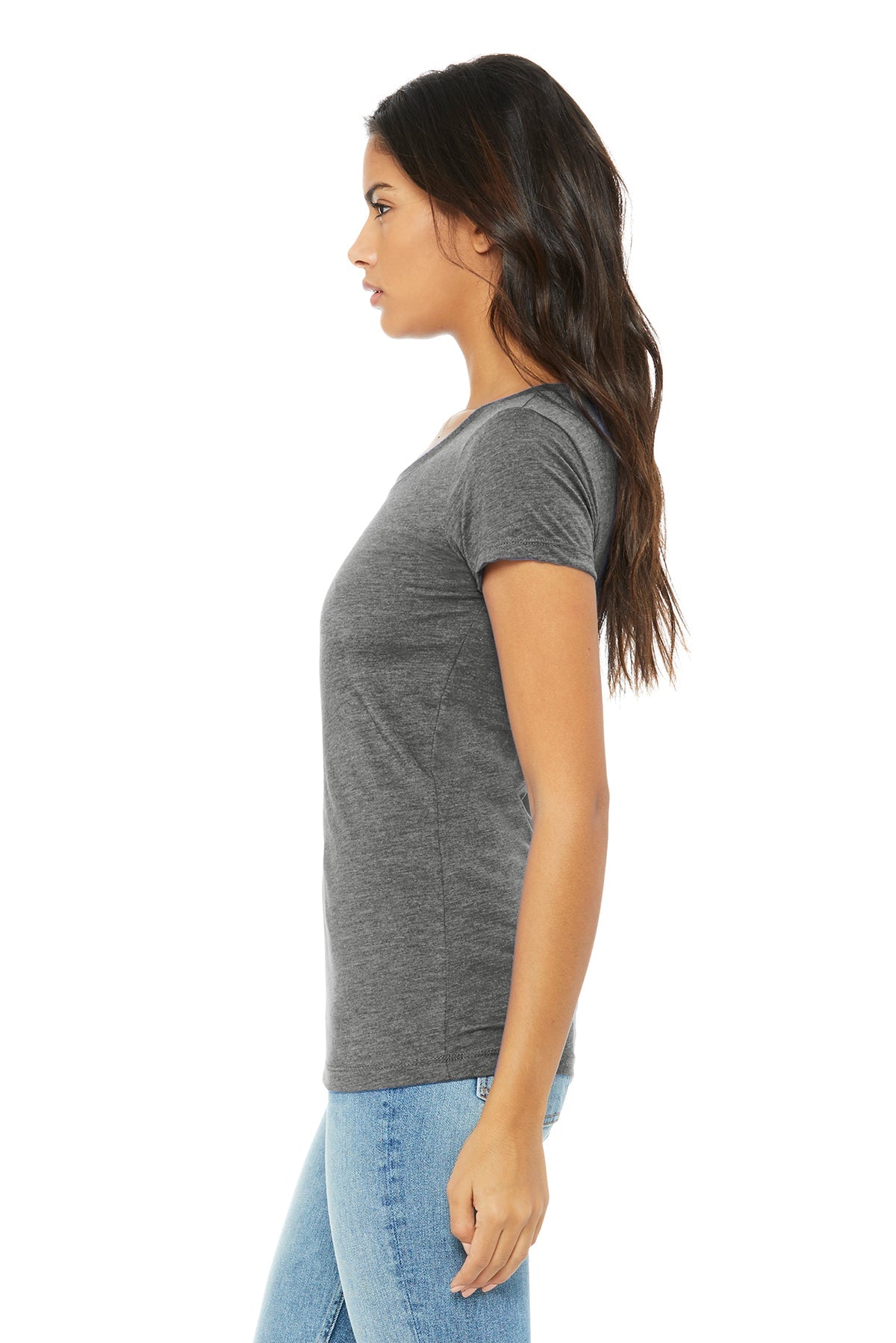 bella + canvas ladies triblend short sleeve t-shirt b8413 grey triblend