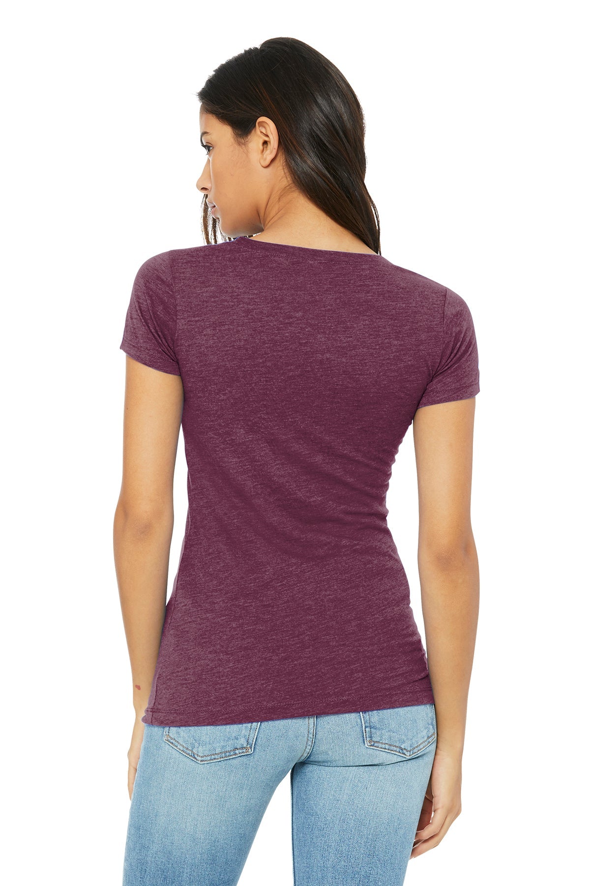 bella + canvas ladies triblend short sleeve t-shirt b8413 maroon triblend