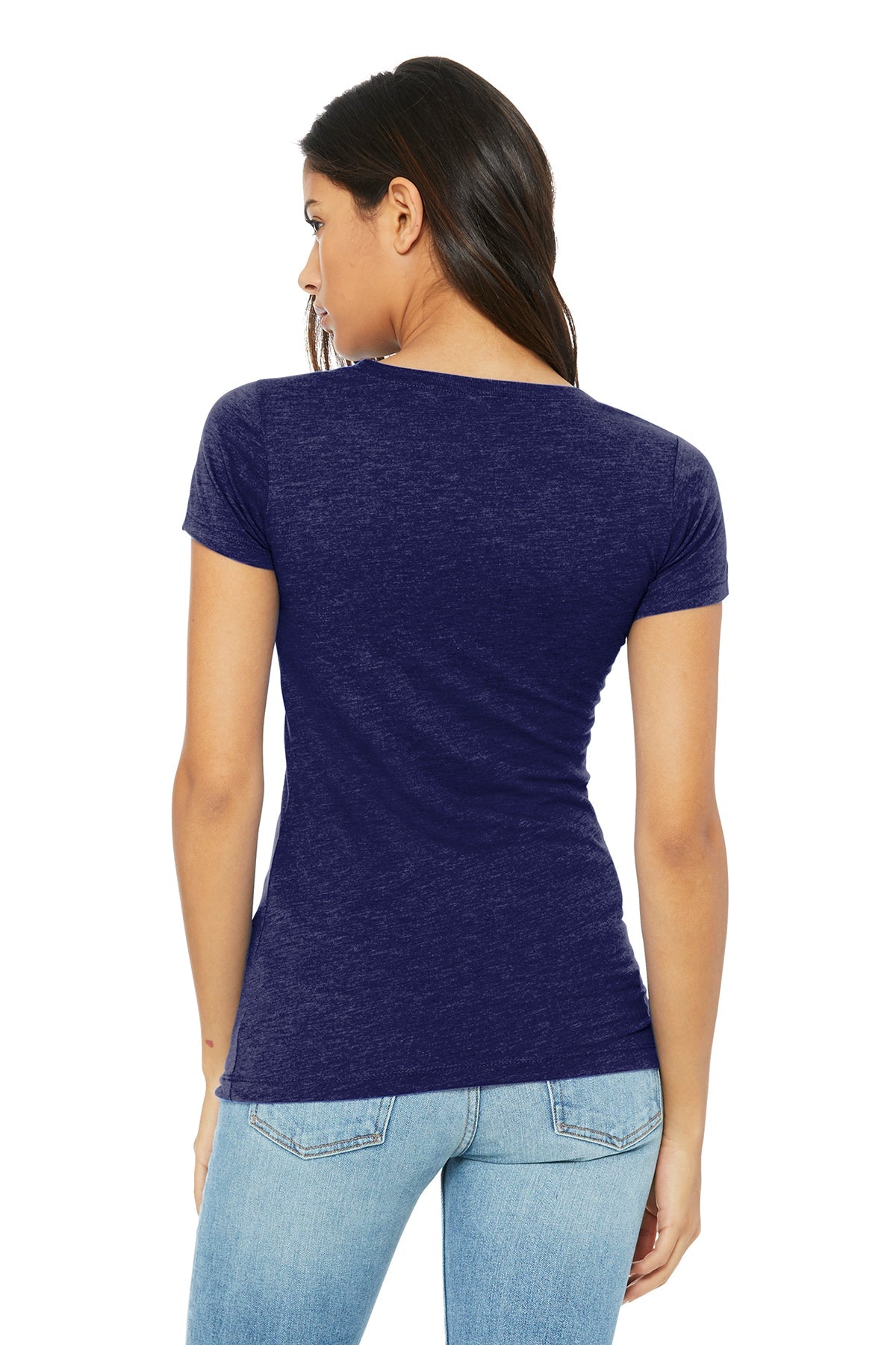 bella + canvas ladies triblend short sleeve t-shirt b8413 navy triblend