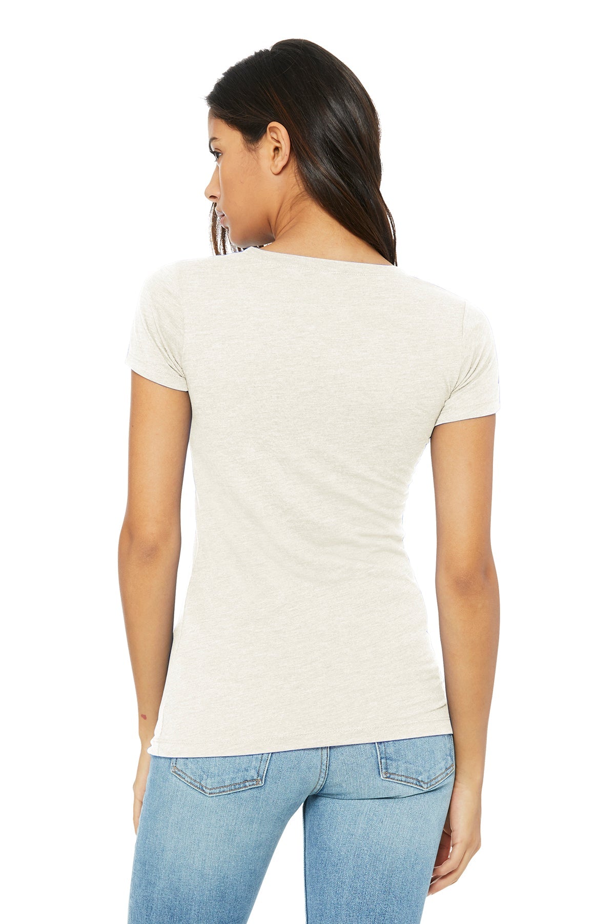 bella + canvas ladies triblend short sleeve t-shirt b8413 oatmeal triblend