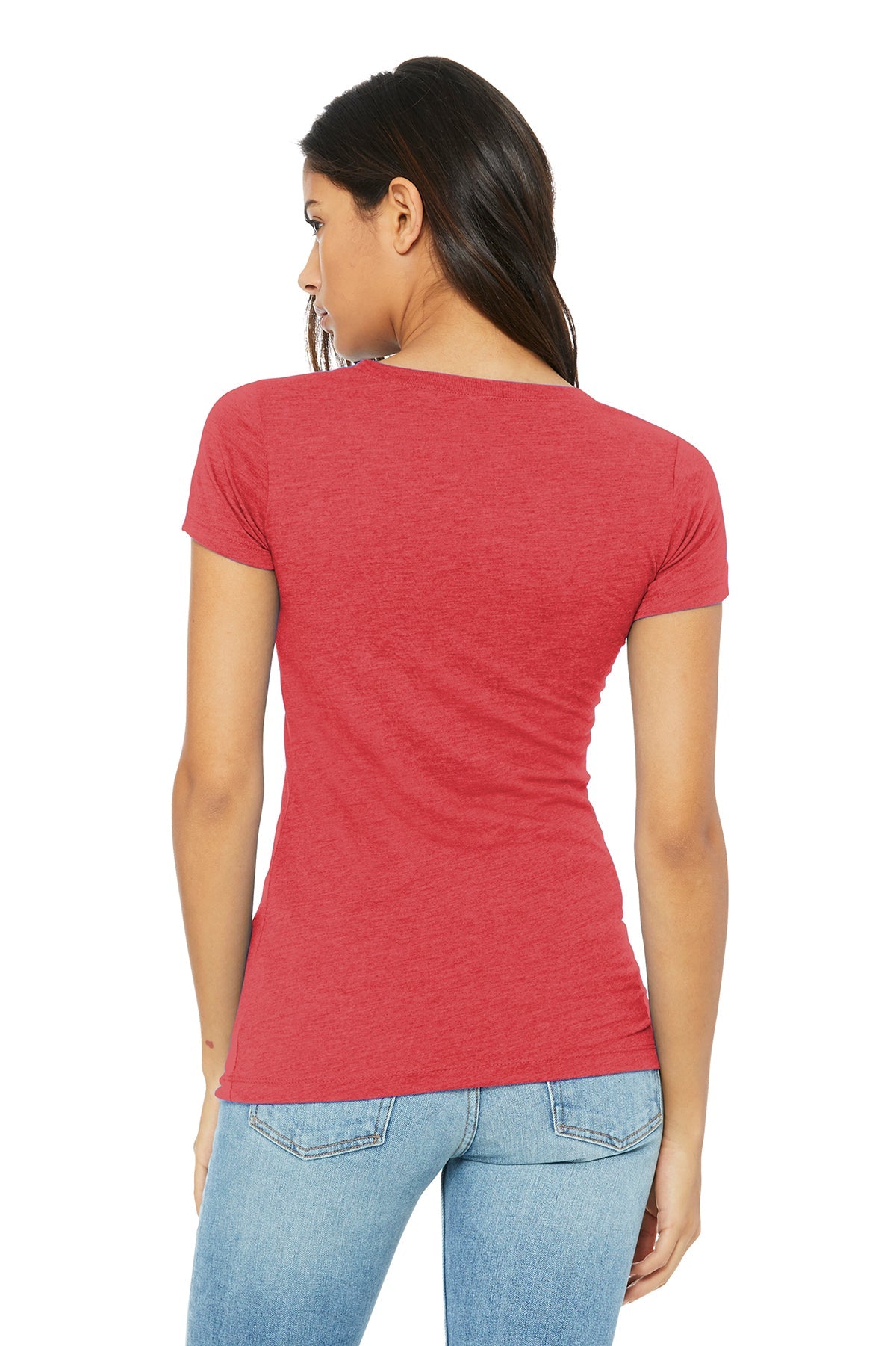 bella + canvas ladies triblend short sleeve t-shirt b8413 red triblend