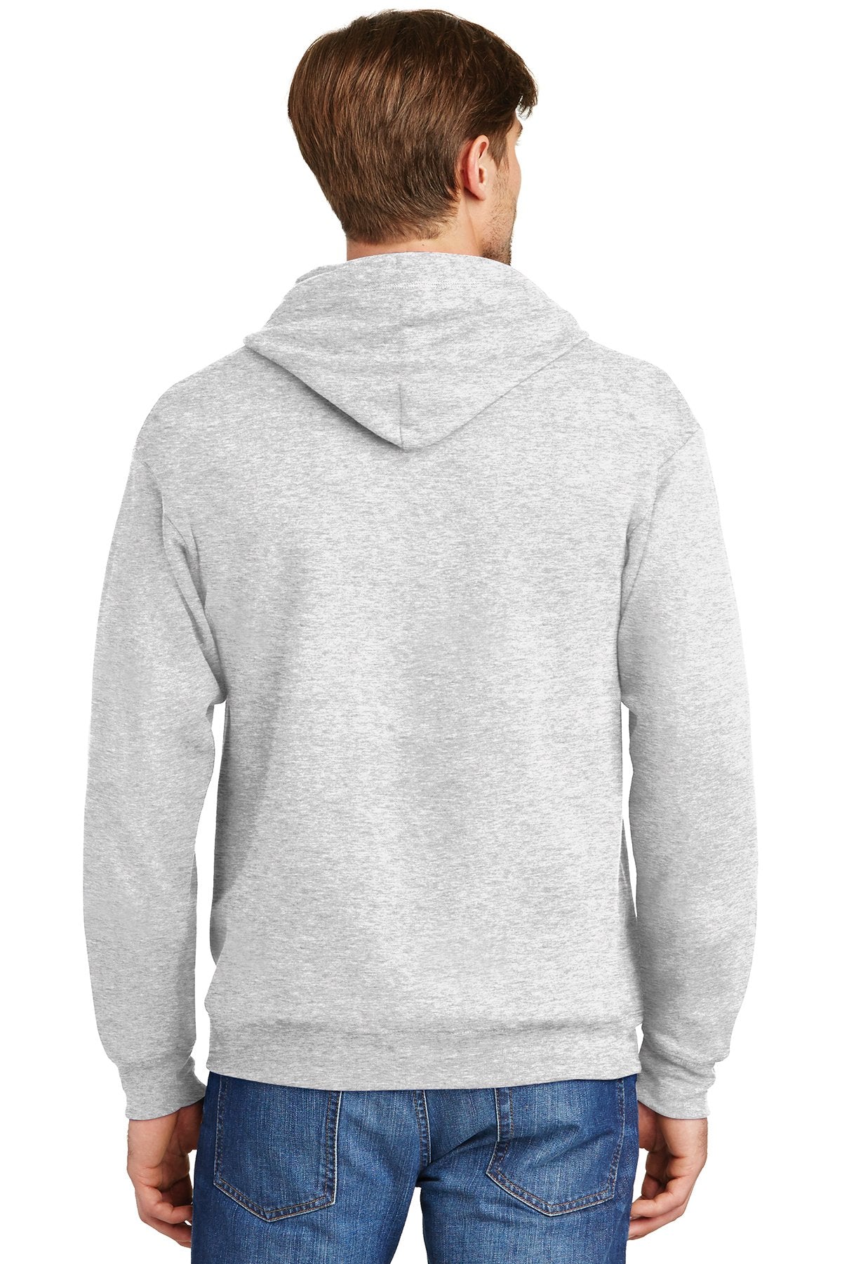 Hanes Ecosmart Full Zip Hooded Sweatshirt P180 Ash