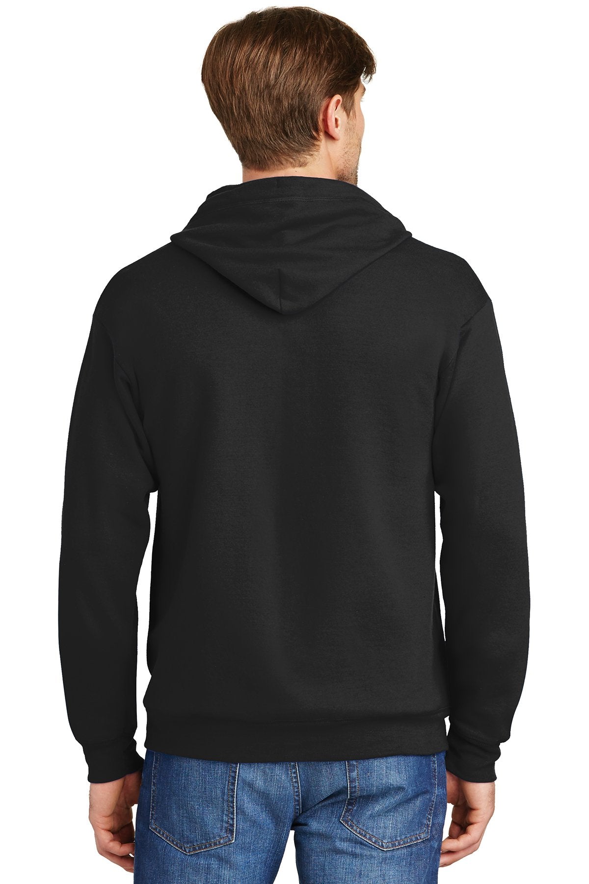 Hanes Ecosmart Full Zip Hooded Sweatshirt P180 Black