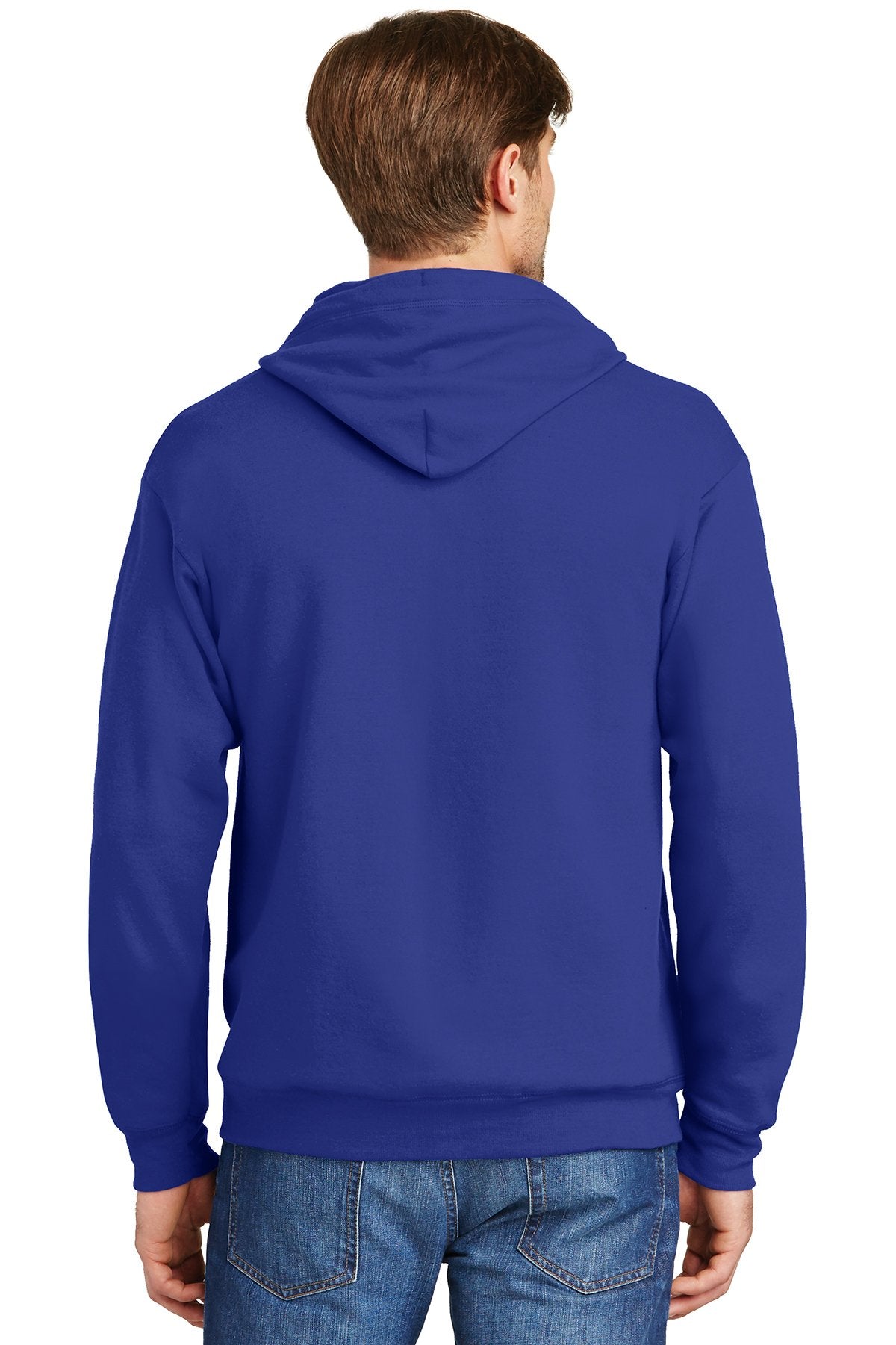 Hanes Ecosmart Full Zip Hooded Sweatshirt P180 Deep Royal