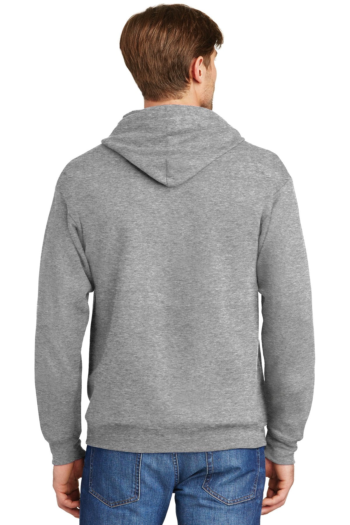 Hanes Ecosmart Full Zip Hooded Sweatshirt P180 Light Steel