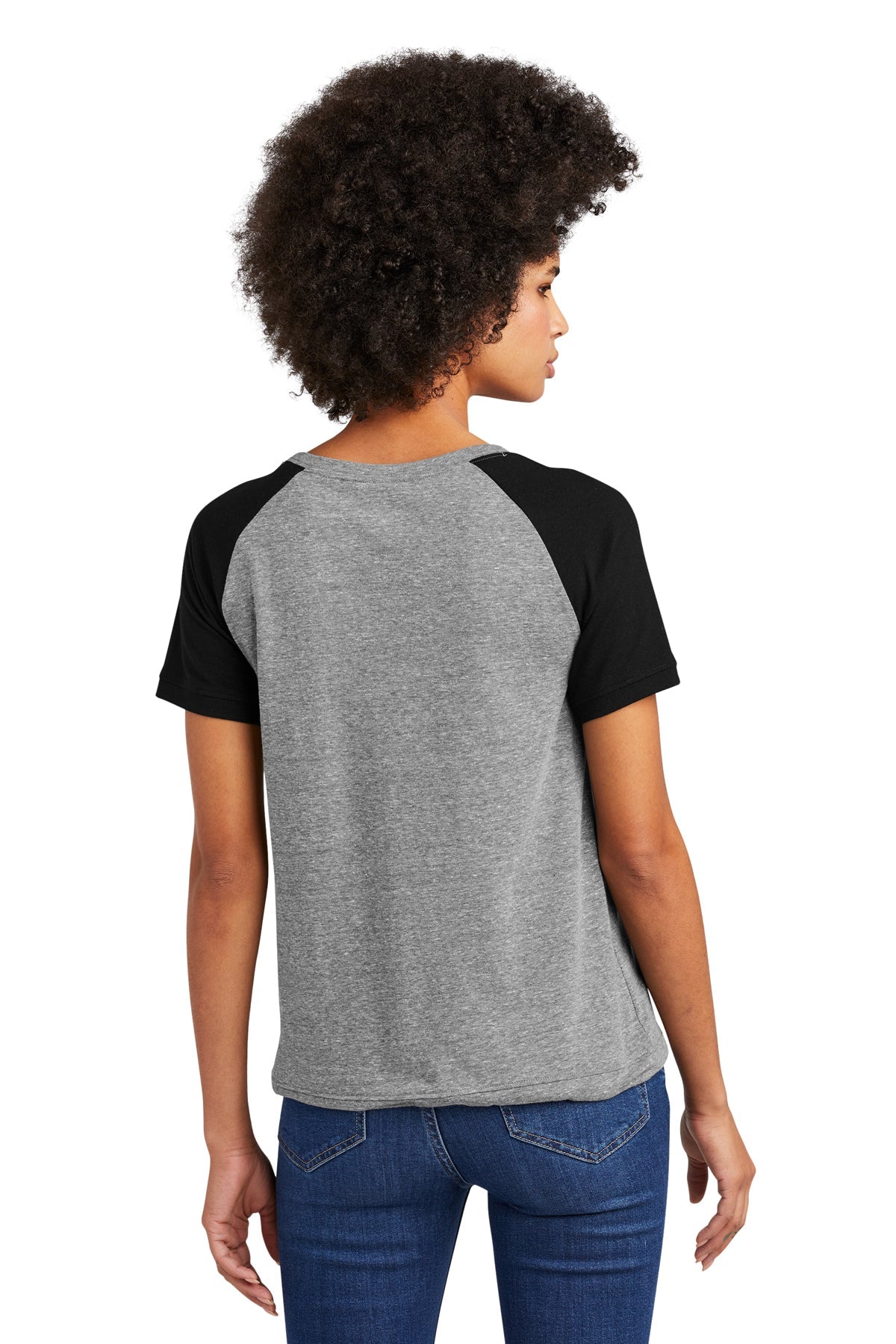 New Era Ladies Tri-Blend Performance Printed Tee's, Shadow Grey/ Black